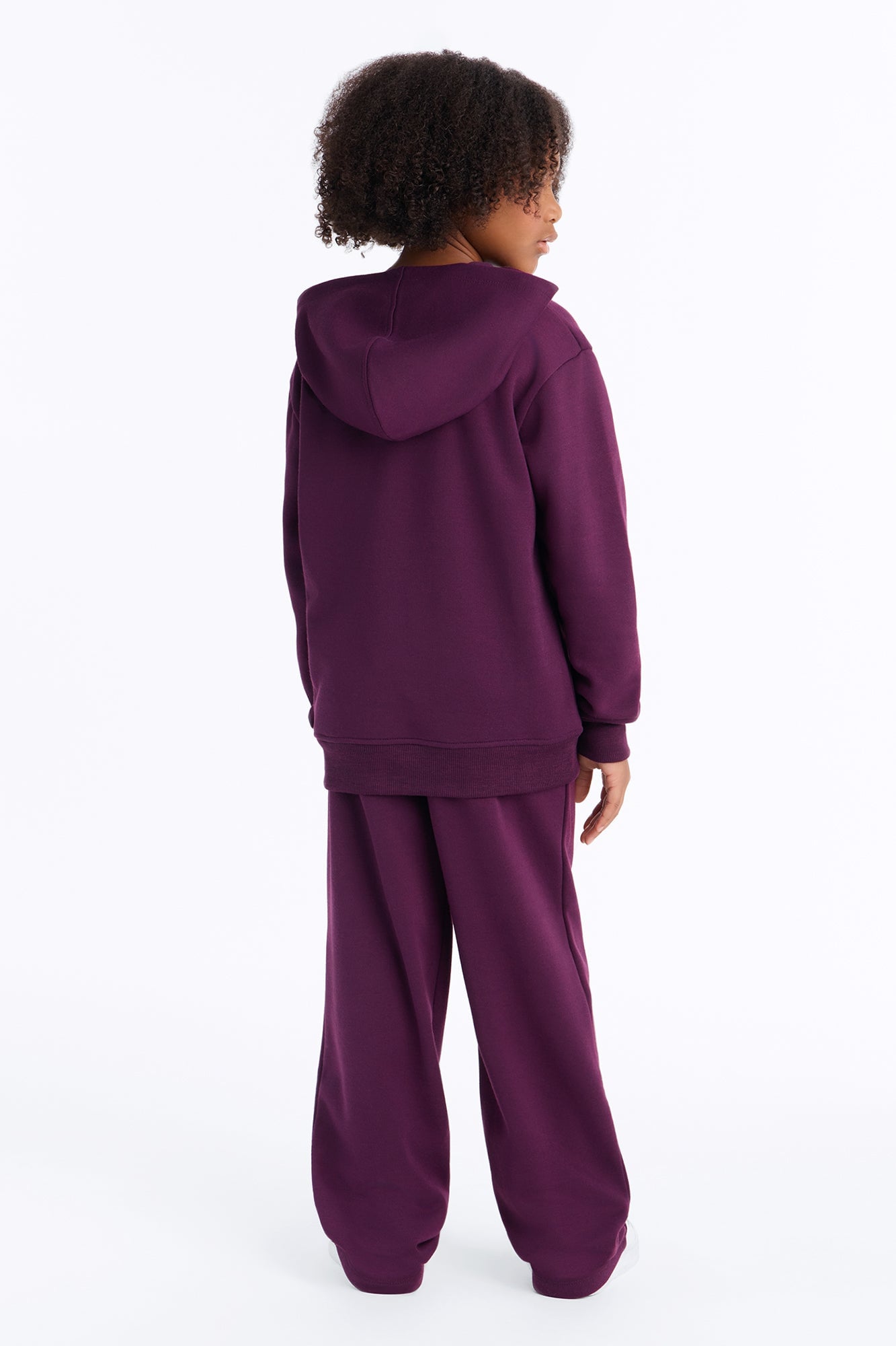 Mini Figure It Out Fleece Pant Set - Plum image 4