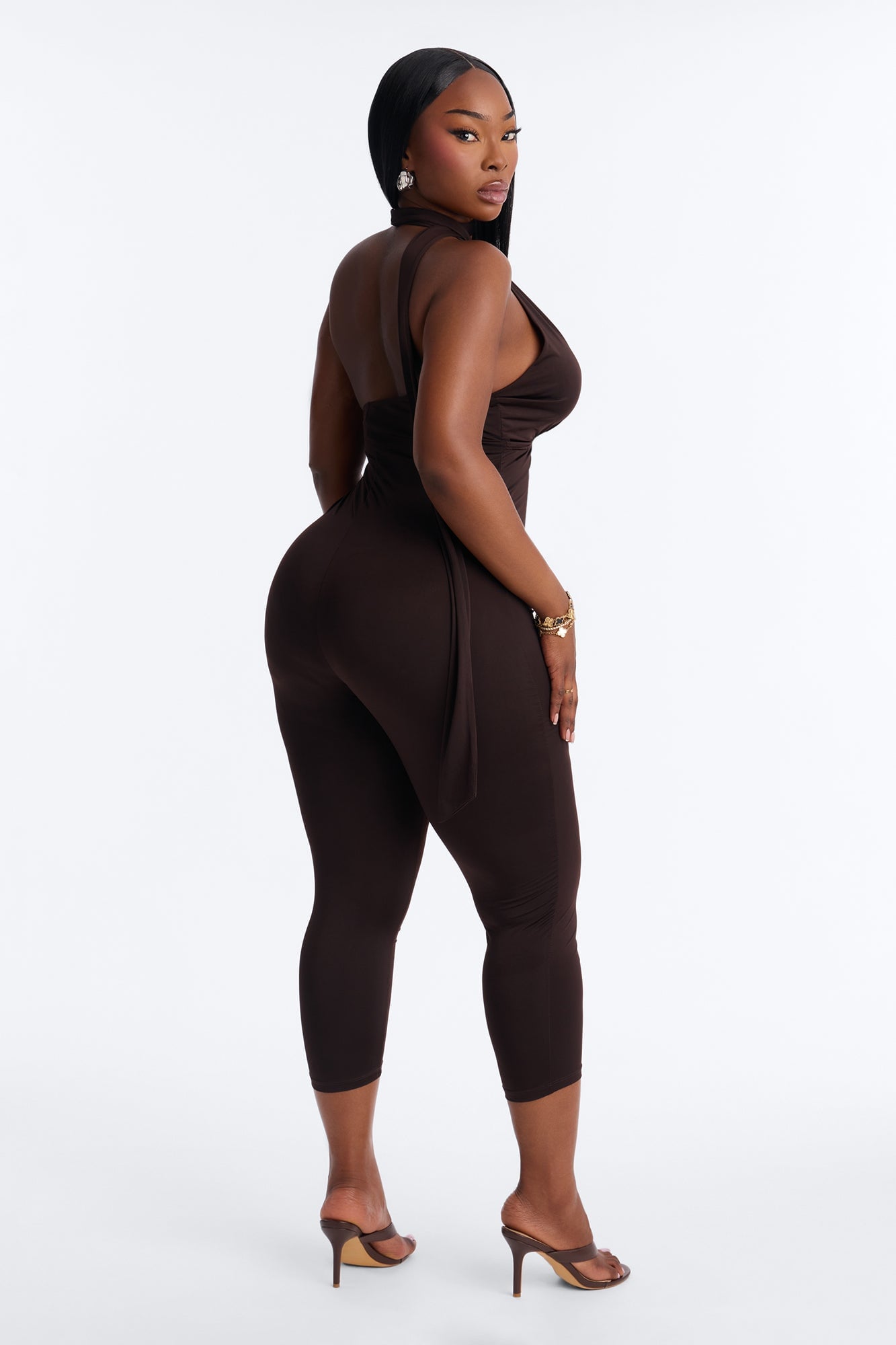Arlene Capri Jumpsuit - Brown image 3