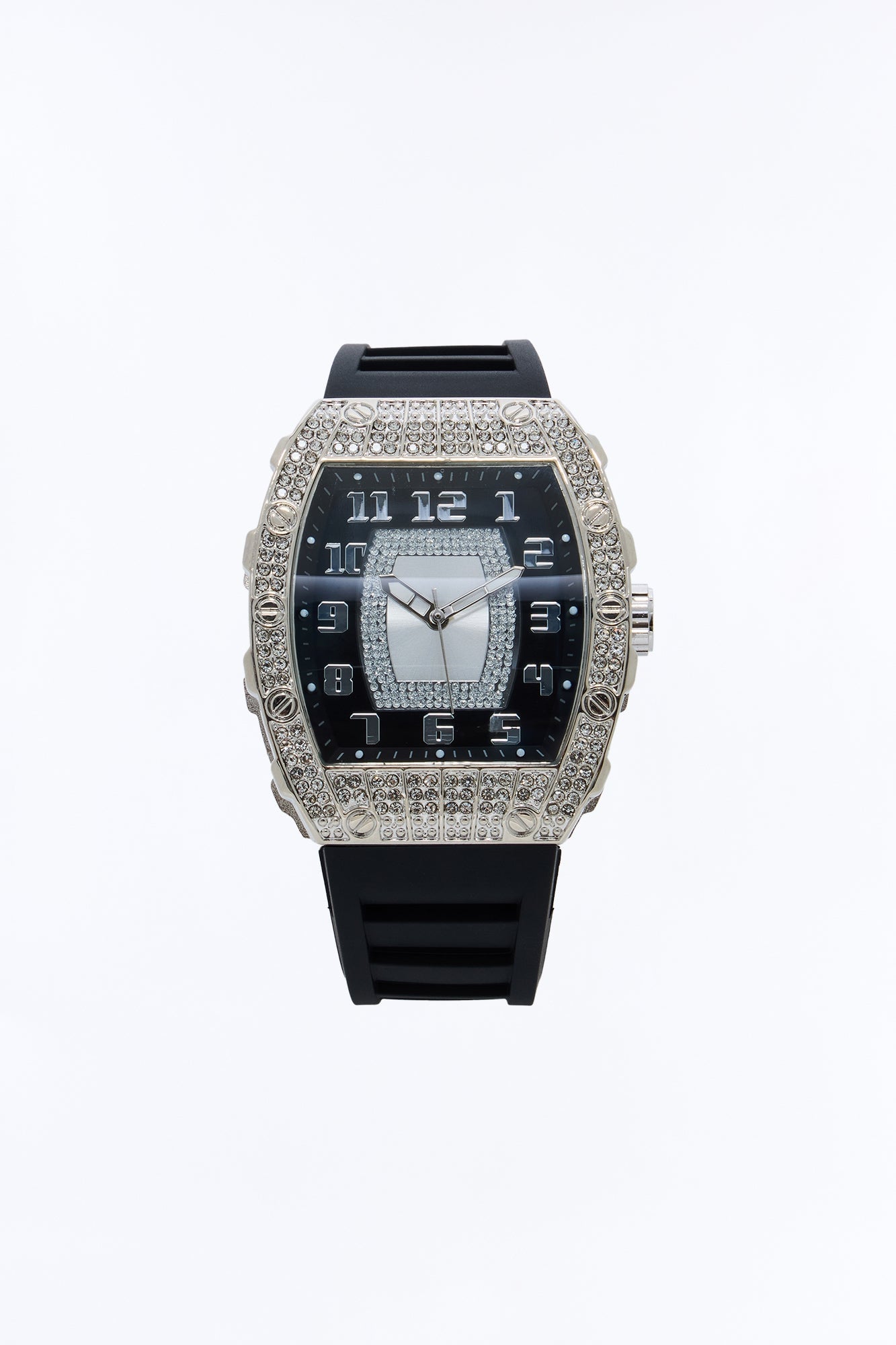 Night After Night Iced Watch - Silver/Black image 3