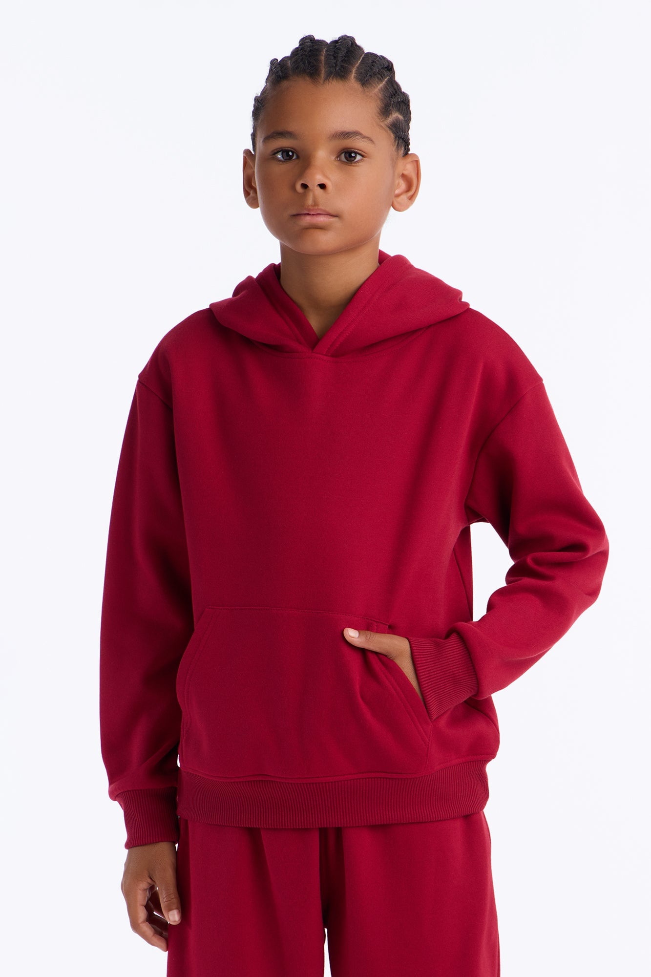 Mini Figure It Out Fleece Jogger Pant Set - Burgundy image 2
