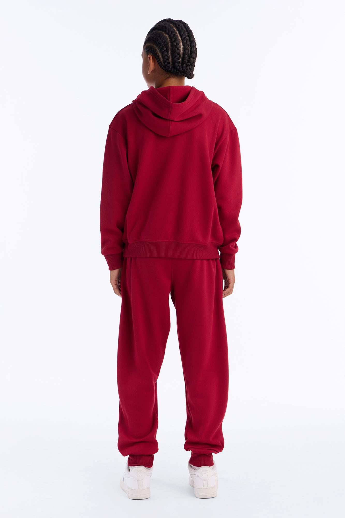 Mini Figure It Out Fleece Jogger Pant Set - Burgundy image 3