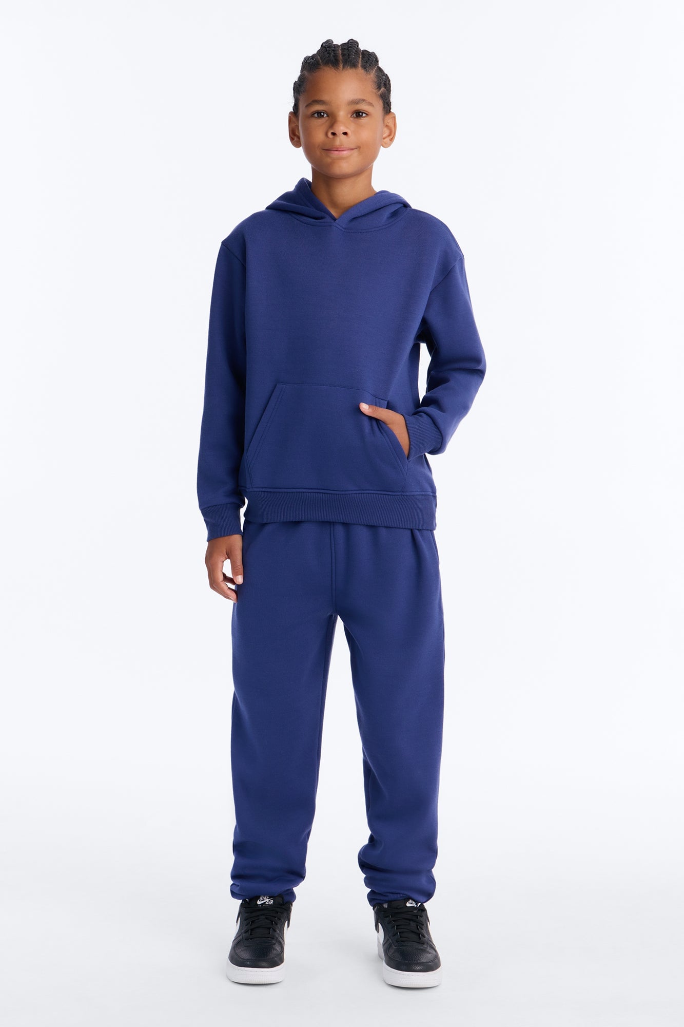 Mini Figure It Out Fleece Jogger Pant Set - Navy image 1