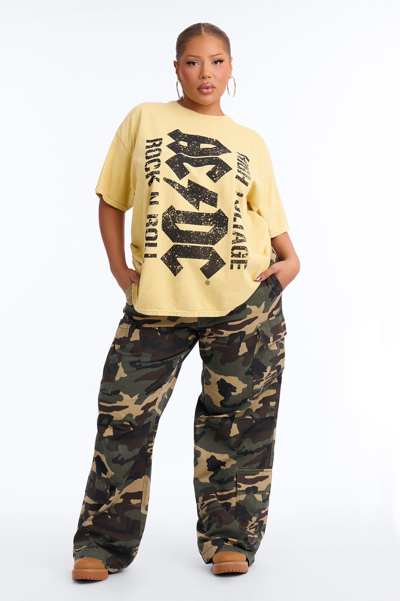 High Voltage ACDC Tshirt - Yellow image 2