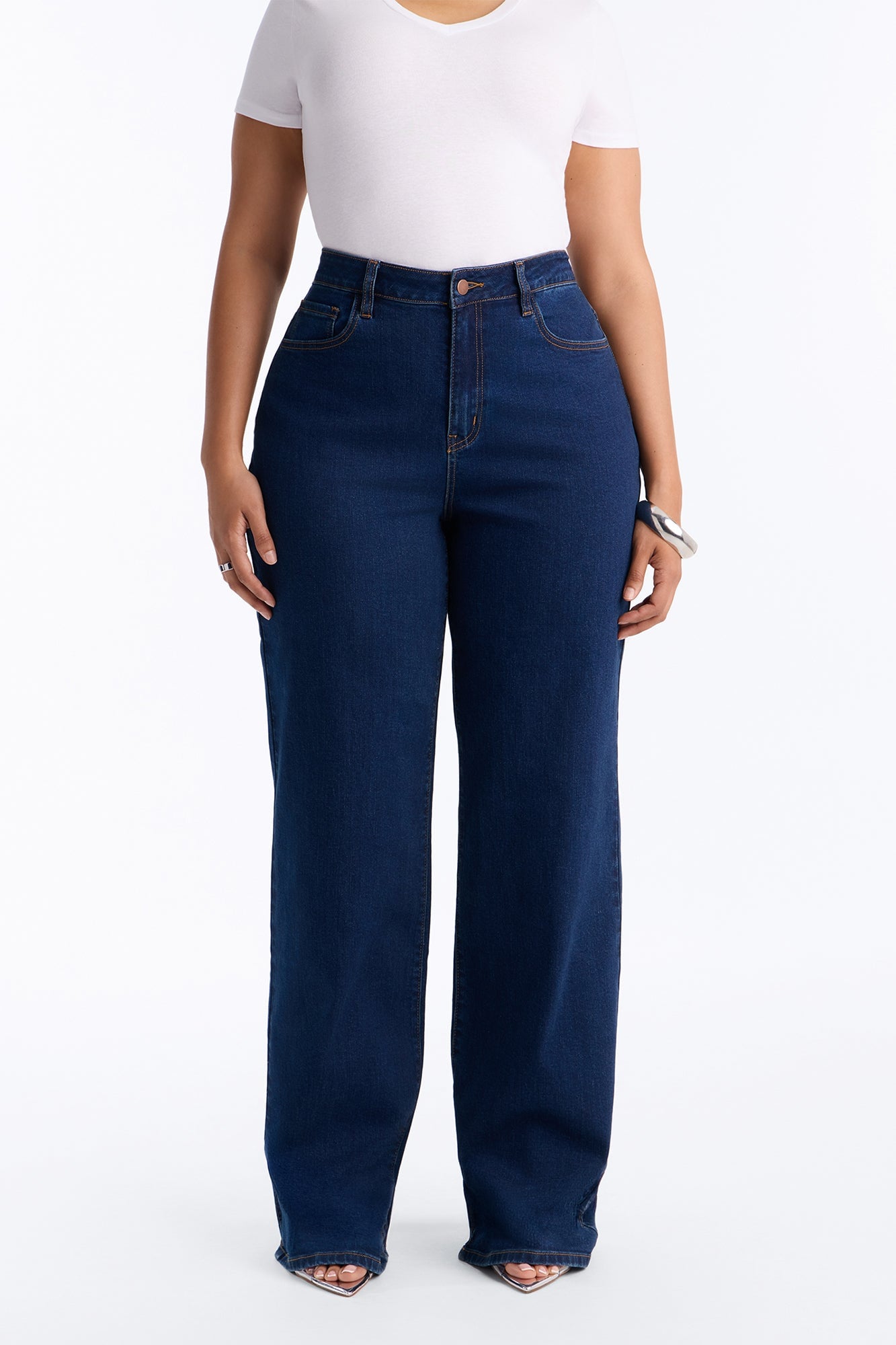 Tall Chasing Thrills Stretch Wide Leg Jeans - Dark Wash image 2