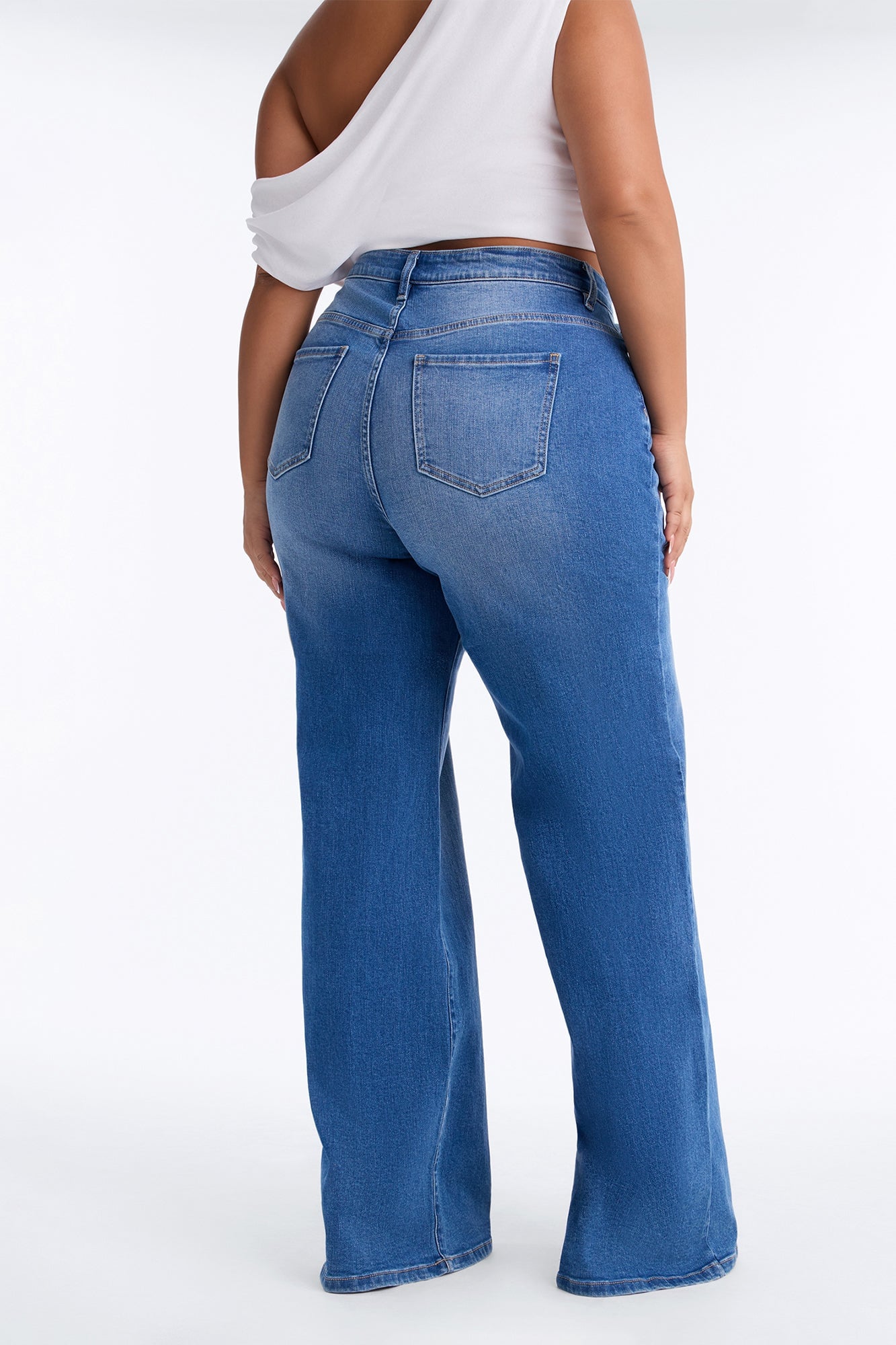 Tall Chasing Thrills Stretch Wide Leg Jeans - Medium Wash image 4