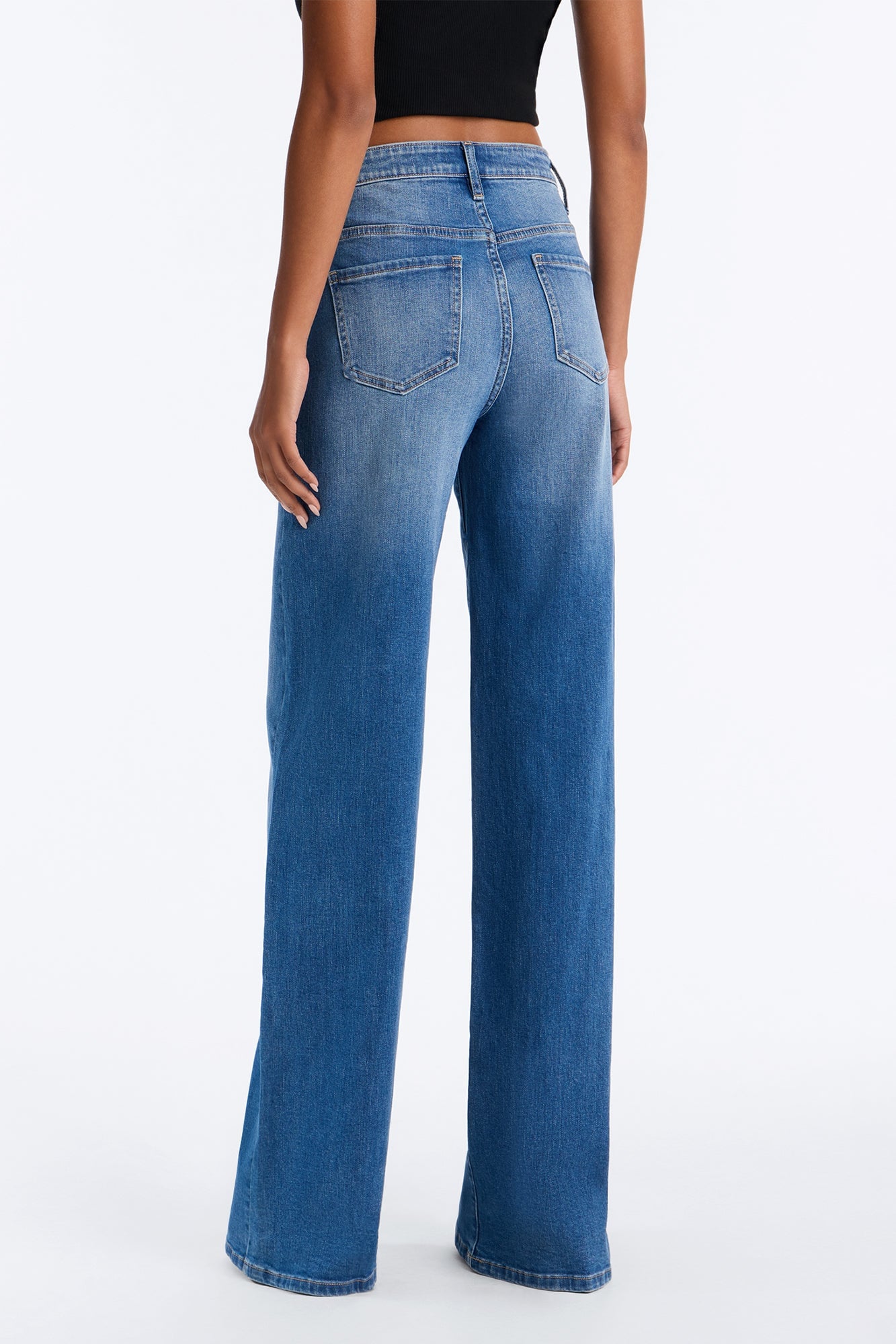 Tall Chasing Thrills Stretch Wide Leg Jeans - Medium Wash image 8