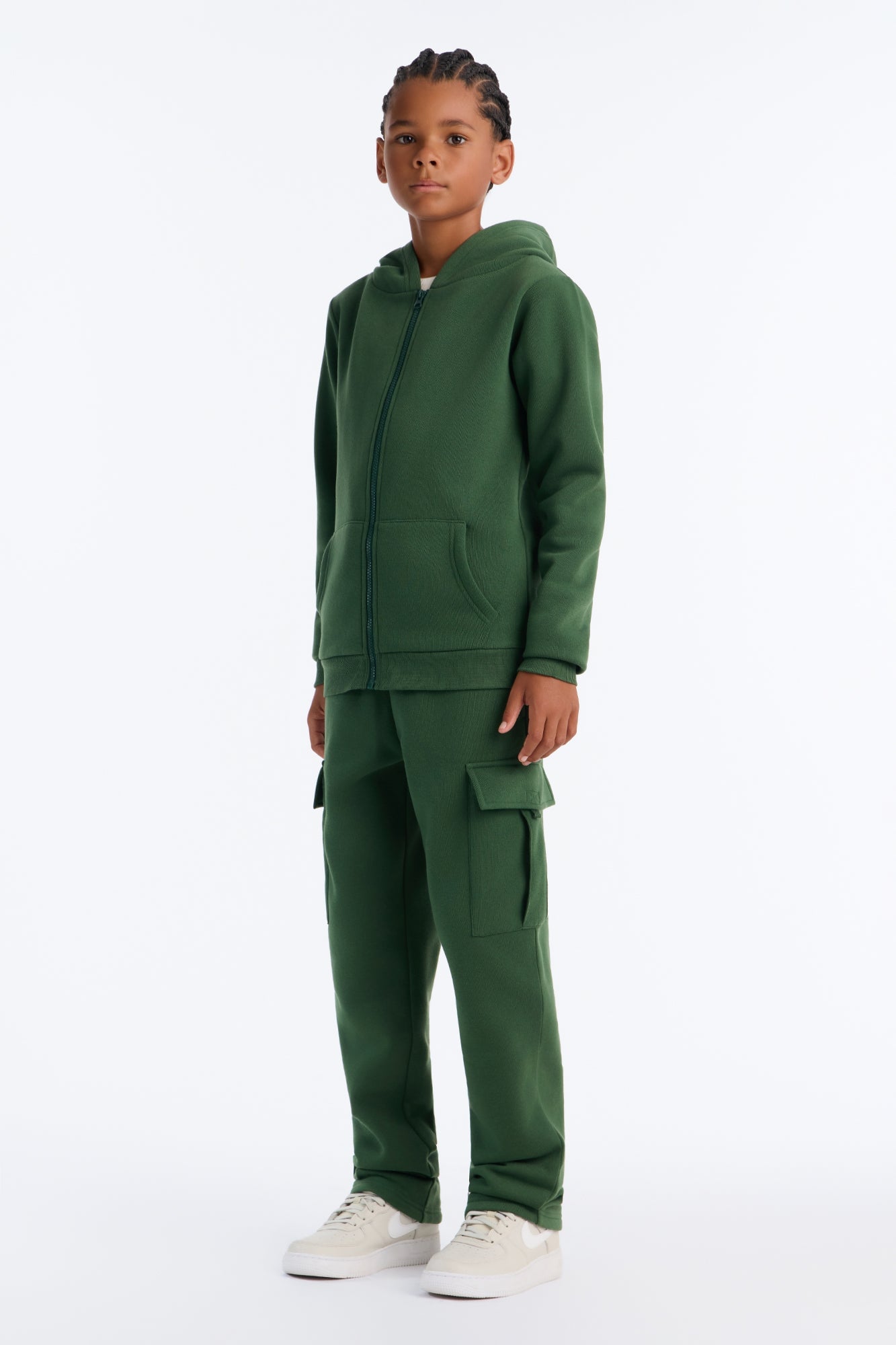 Mini Confidence Is Key Fleece Zip Hoodie - Olive image 2