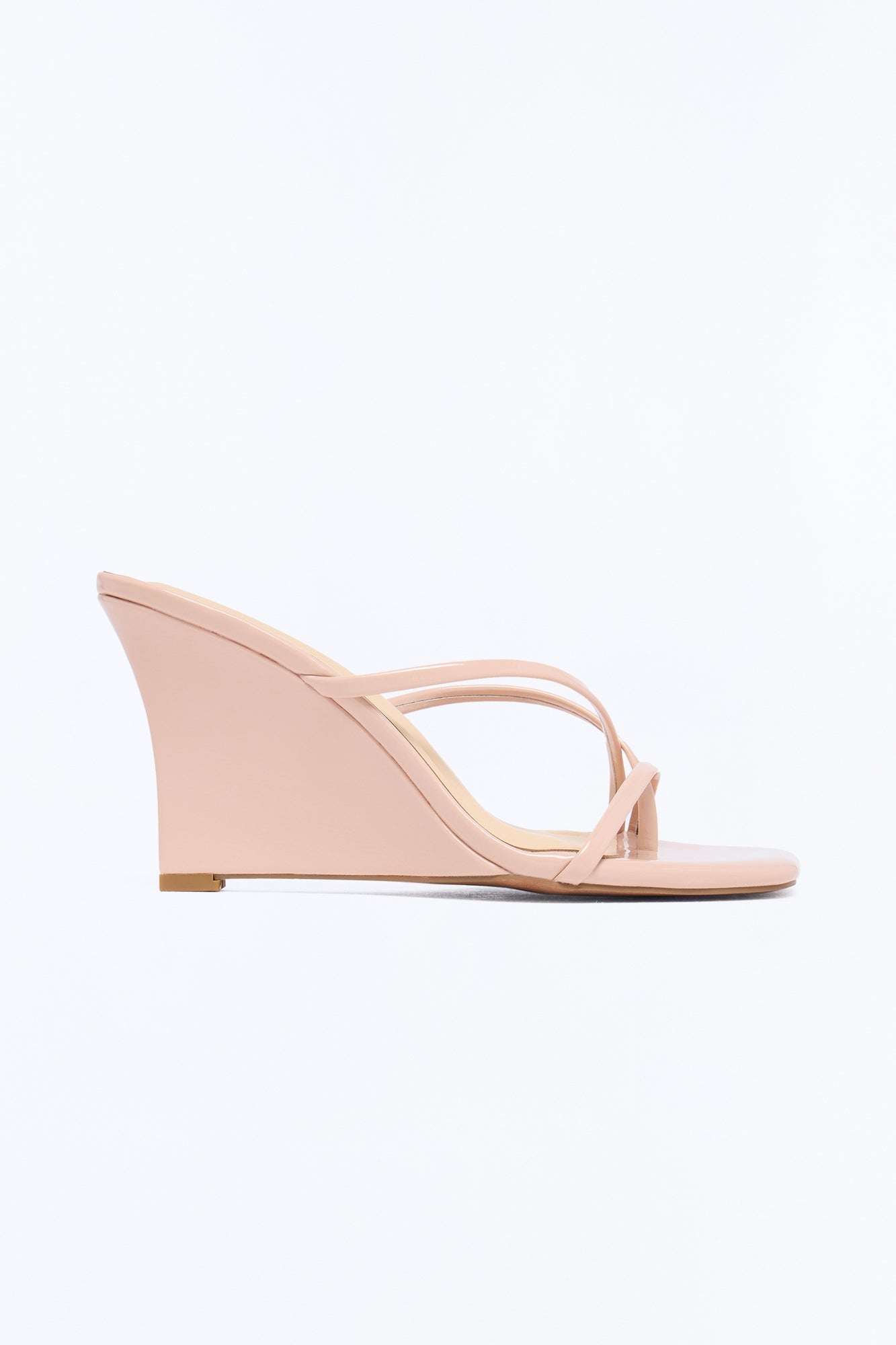 Andrea Square Toe Mule Wedges - Nude image 3
