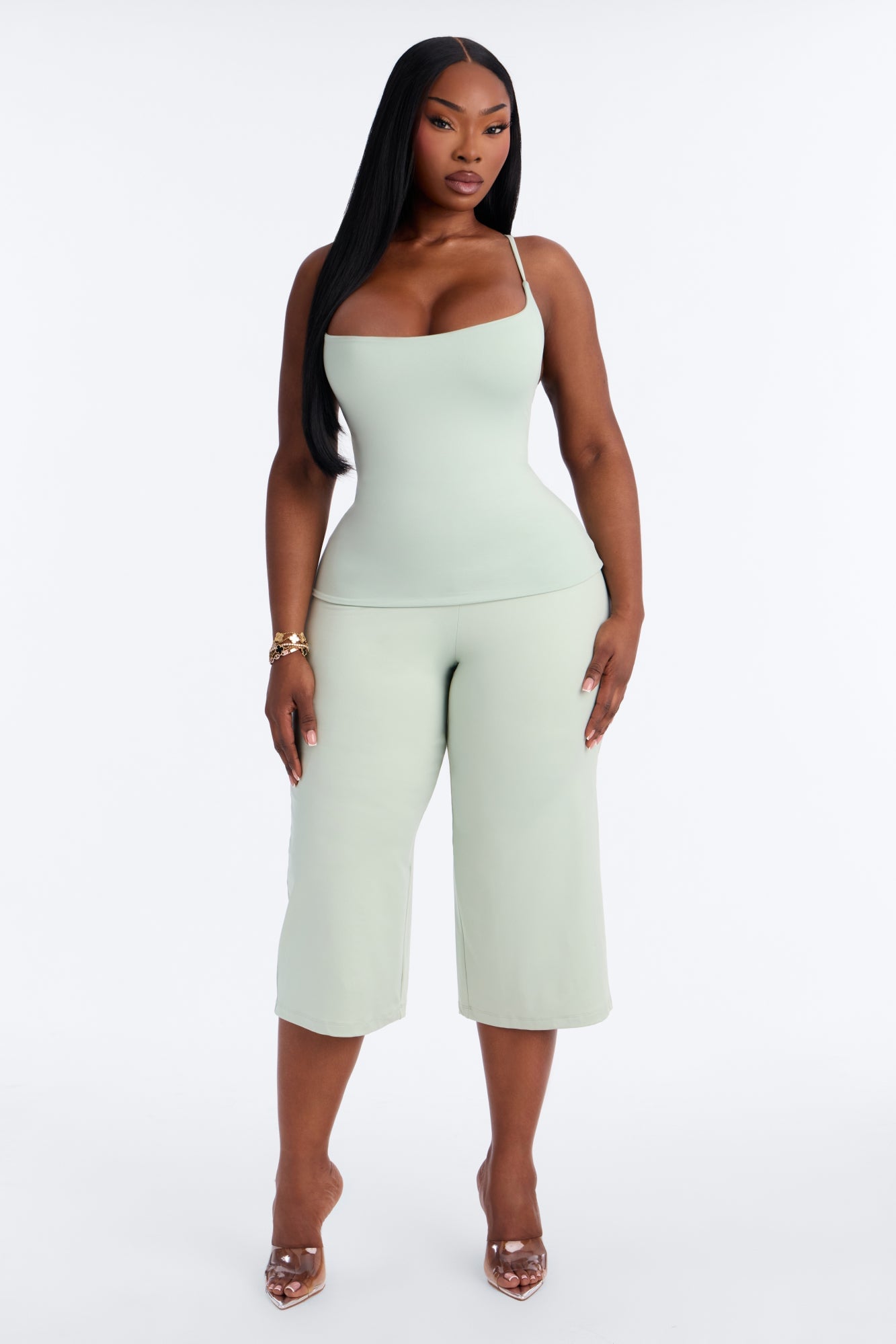 Contour Double Lined Cami Top - Mint image 2