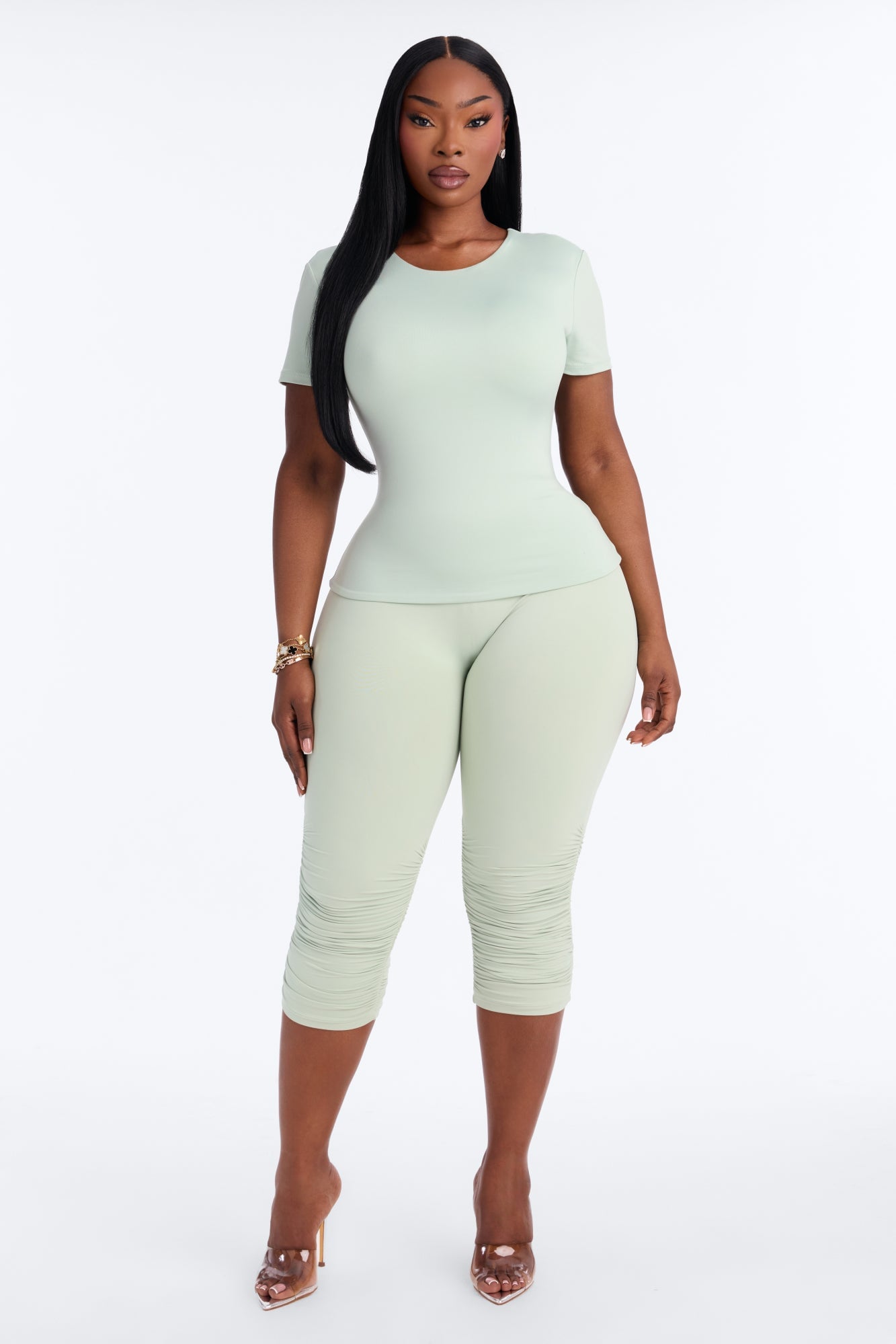 Contour Double Lined Short Sleeve Baby Tee - Mint image 2