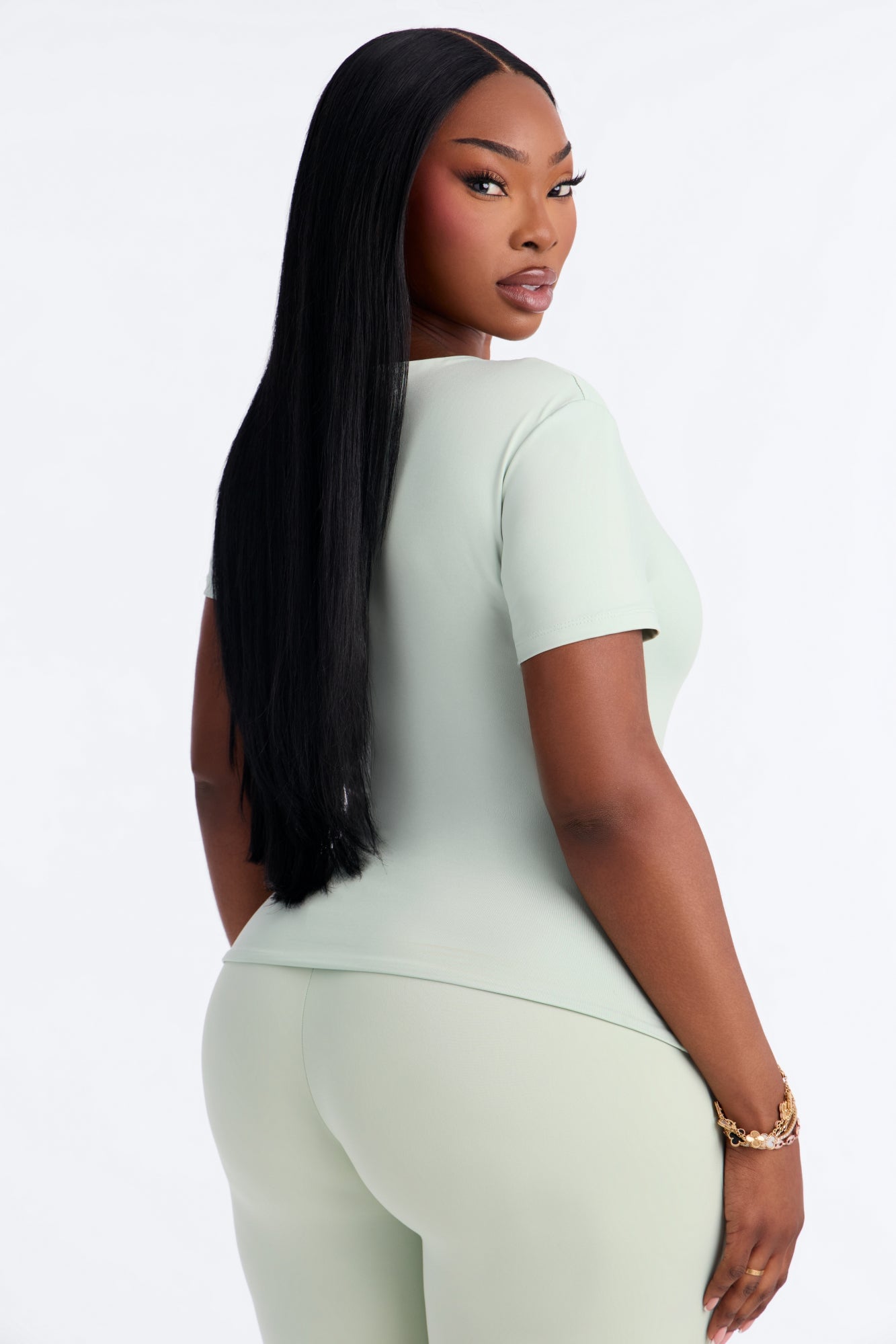 Contour Double Lined Short Sleeve Baby Tee - Mint image 3