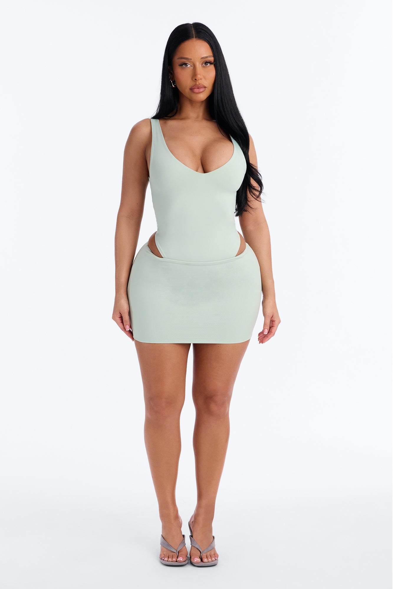 Contour Double Lined V-Neck Bodysuit - Mint image 7