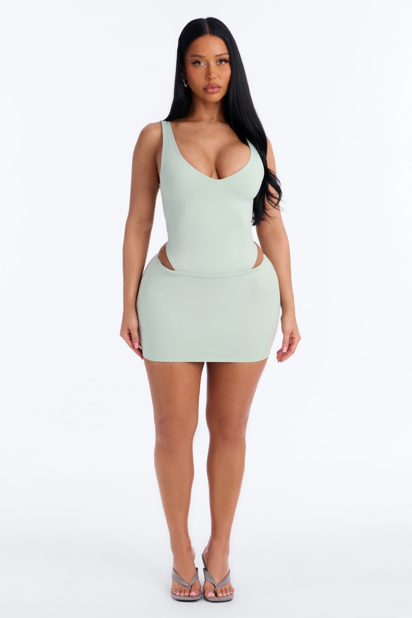 Contour Double Lined Mini Skirt - Mint image 5