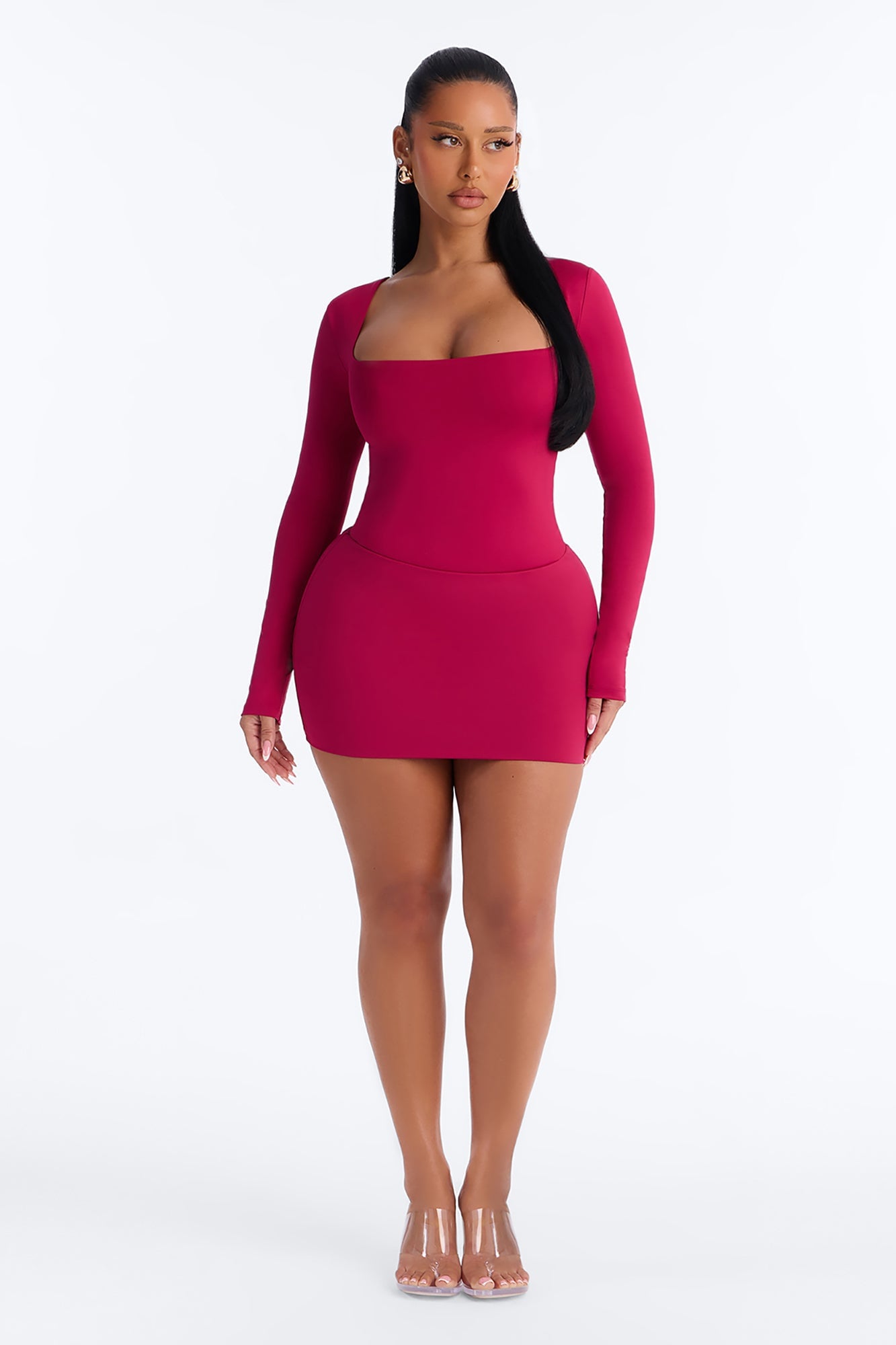 Contour Double Lined Mini Skirt - Raspberry image 5