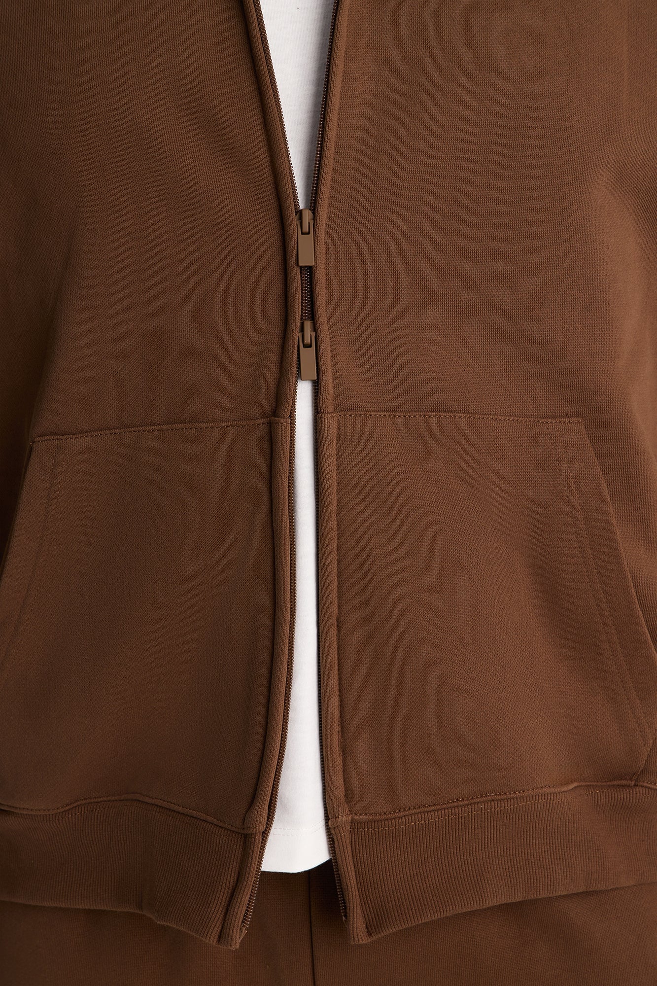 Logan Full Zip Hoodie Fleece Sweatshirt - Brown image 3