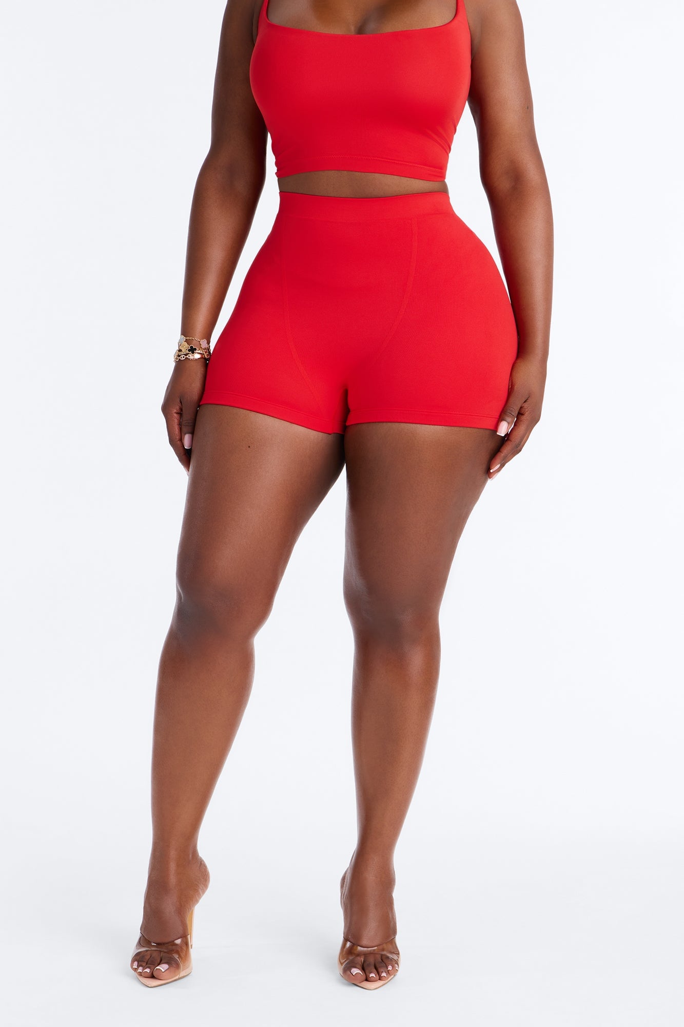 Seamless Smooth Double Lined Micro Hot Short - DarkRed image 2