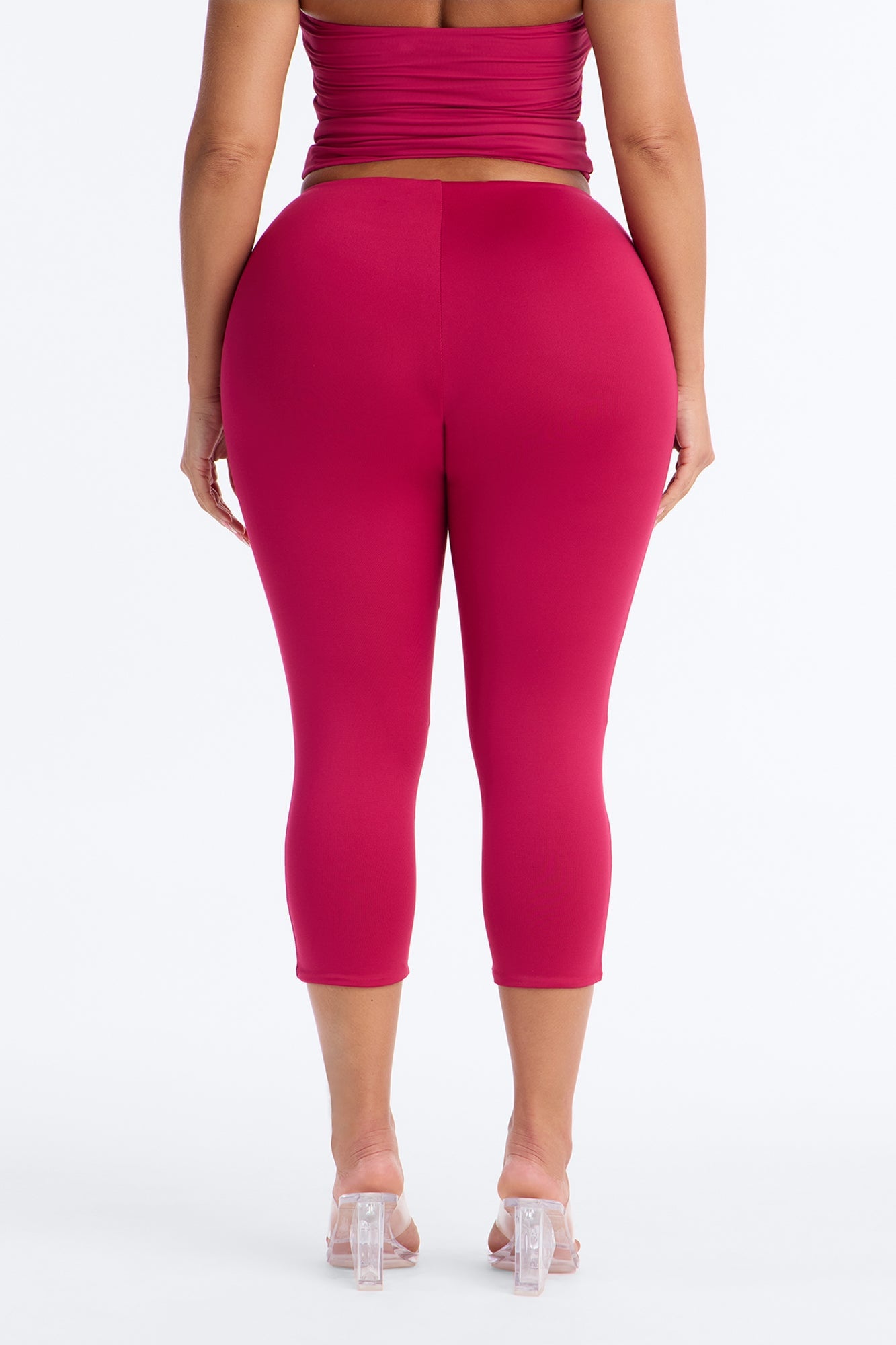 Contour Double Lined Capri Pant - Raspberry image 8