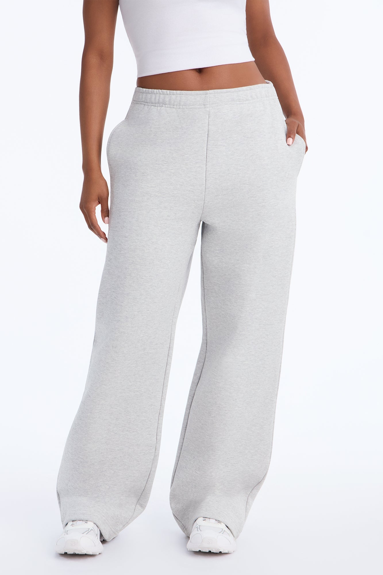 Libby Fleece Straight Leg Sweatpant - Heather Grey image 5