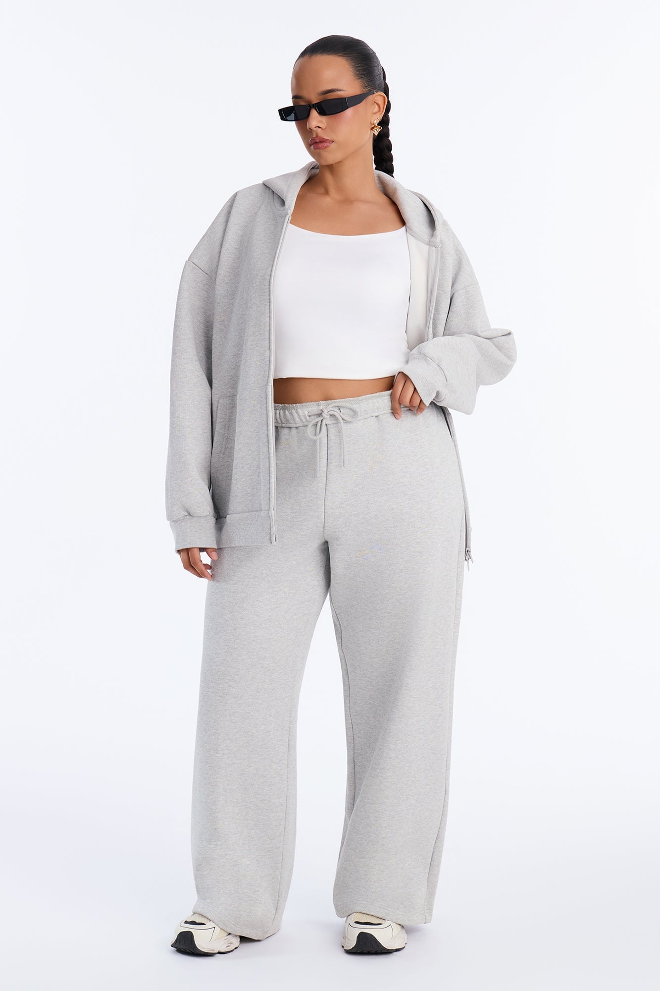 Libby Fleece Straight Leg Sweatpant - Heather Grey image 1