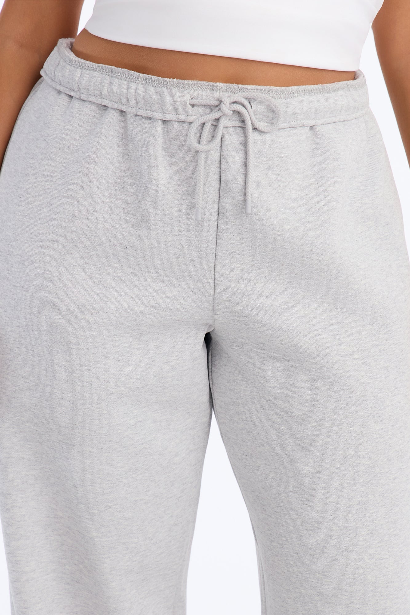 Libby Fleece Straight Leg Sweatpant - Heather Grey image 4