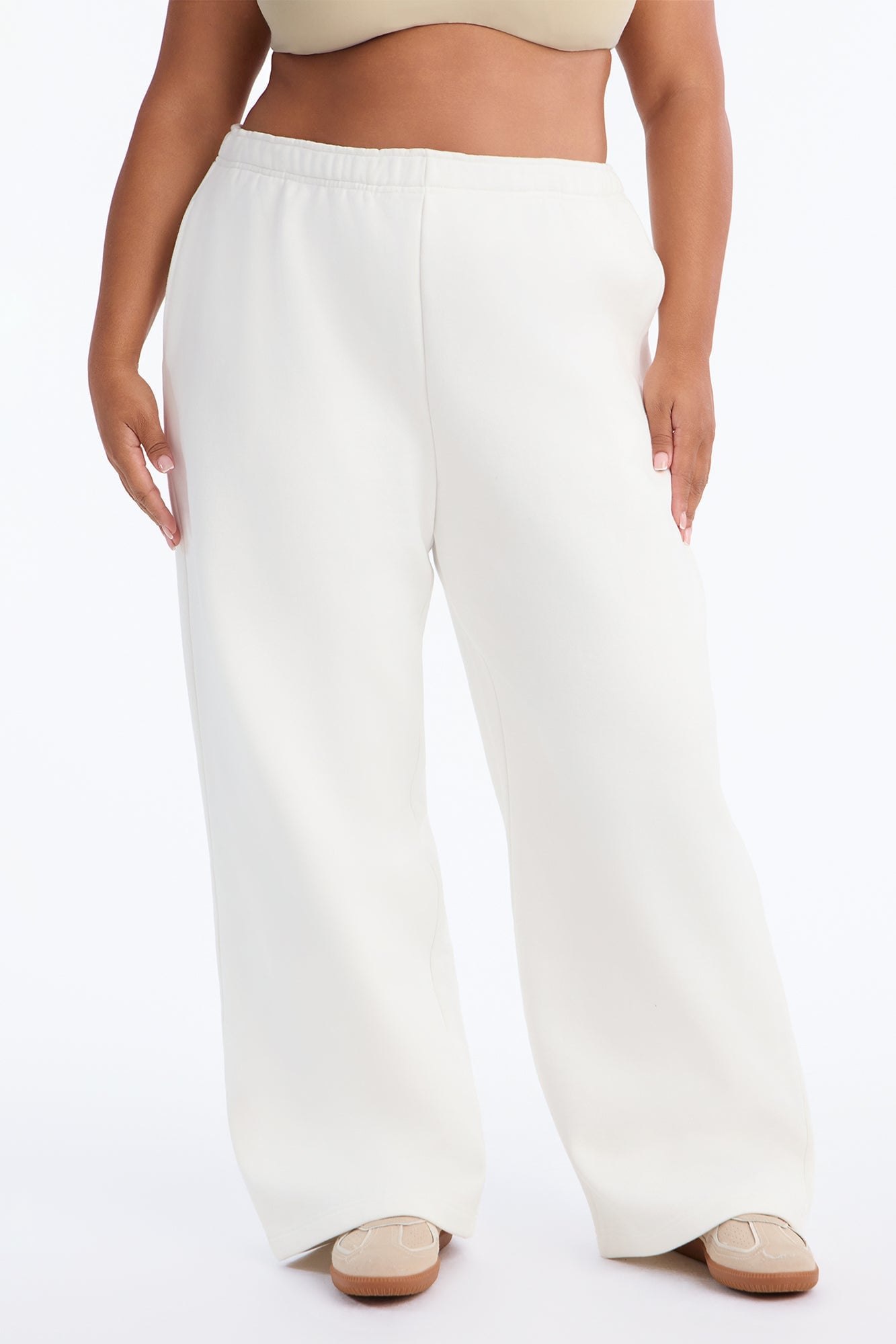 Libby Fleece Straight Leg Sweatpant - White image 2