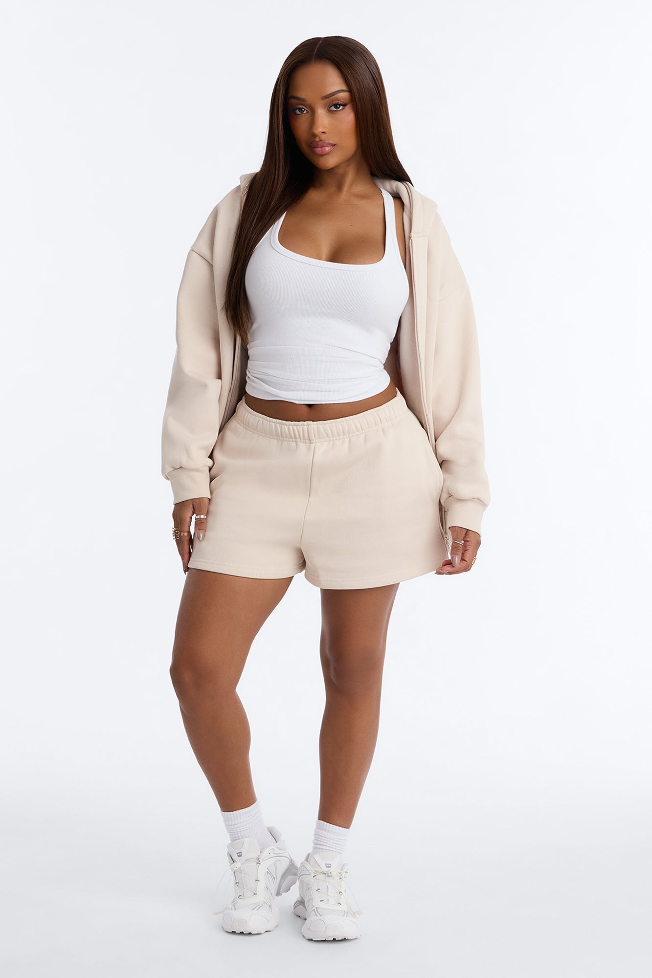Libby Fleece Sweat Short - Cream image 5