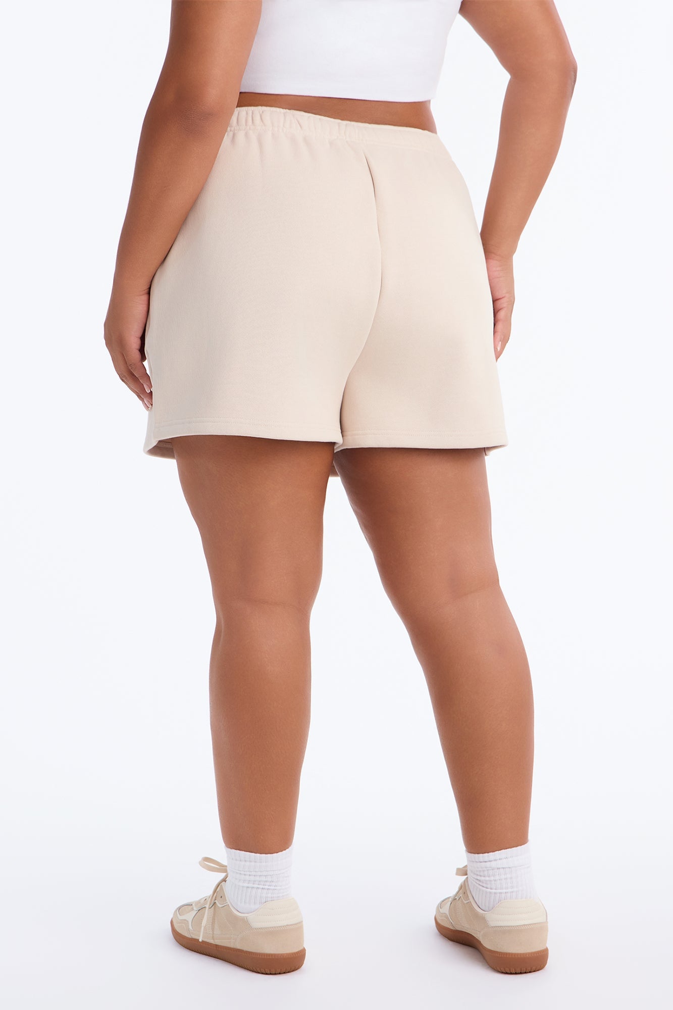 Libby Fleece Sweat Short - Cream image 4