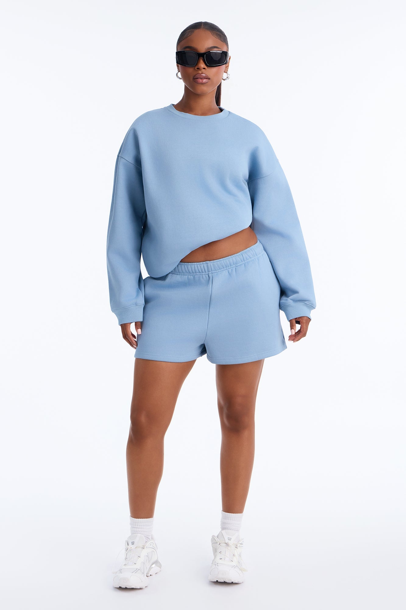 Libby Fleece Sweat Short - Slate Blue image 6