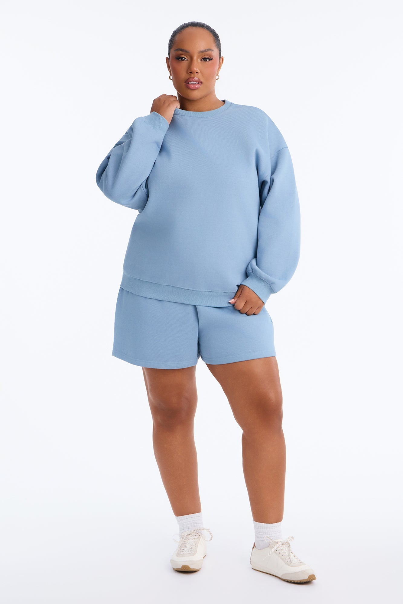 Libby Fleece Sweat Short - Slate Blue image 2