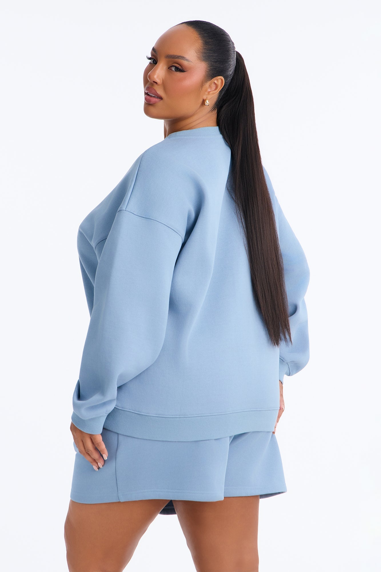 Libby Fleece Sweat Short - Slate Blue image 4