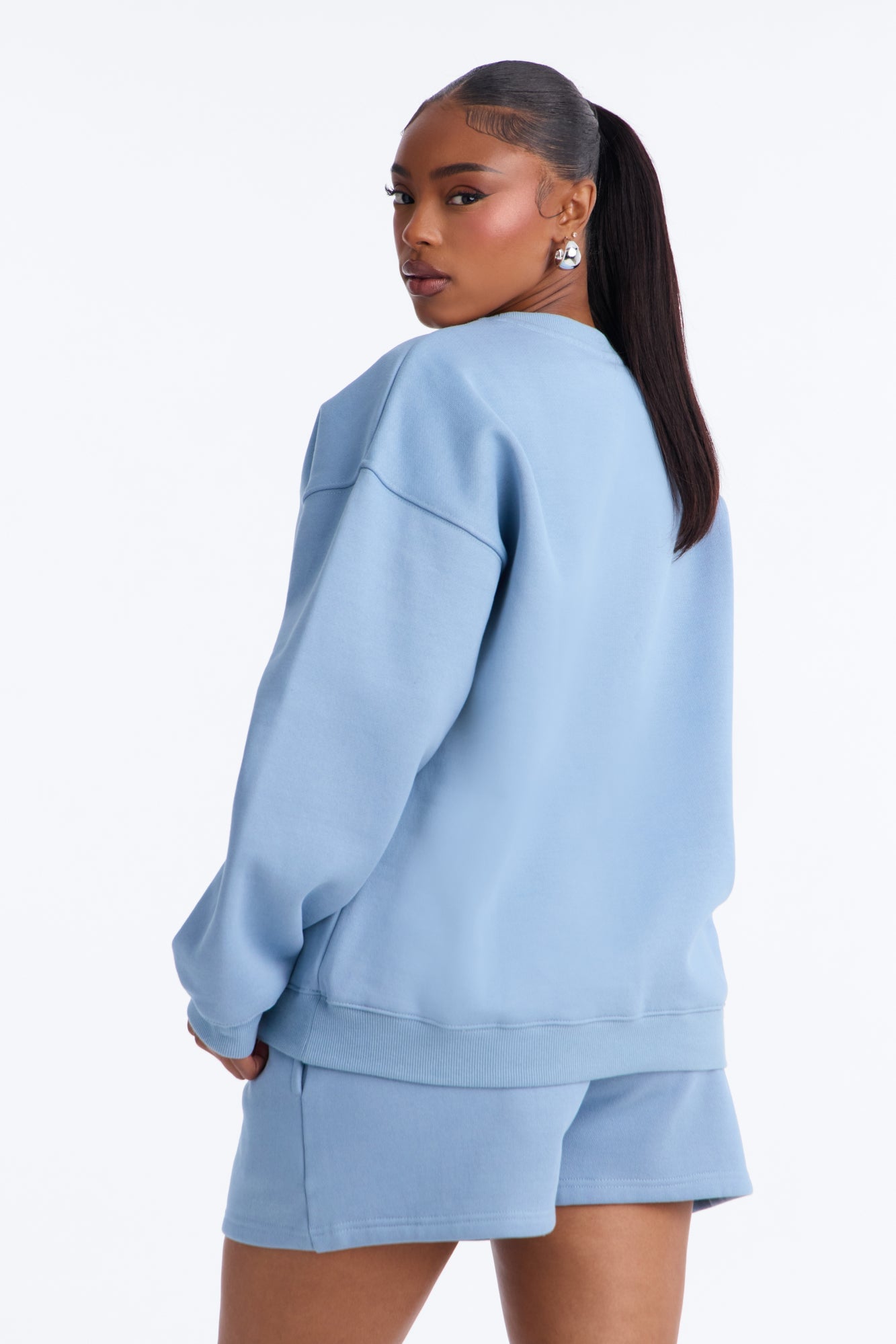 Libby Crew Neck Fleece Sweatshirt - Slate Blue image 8