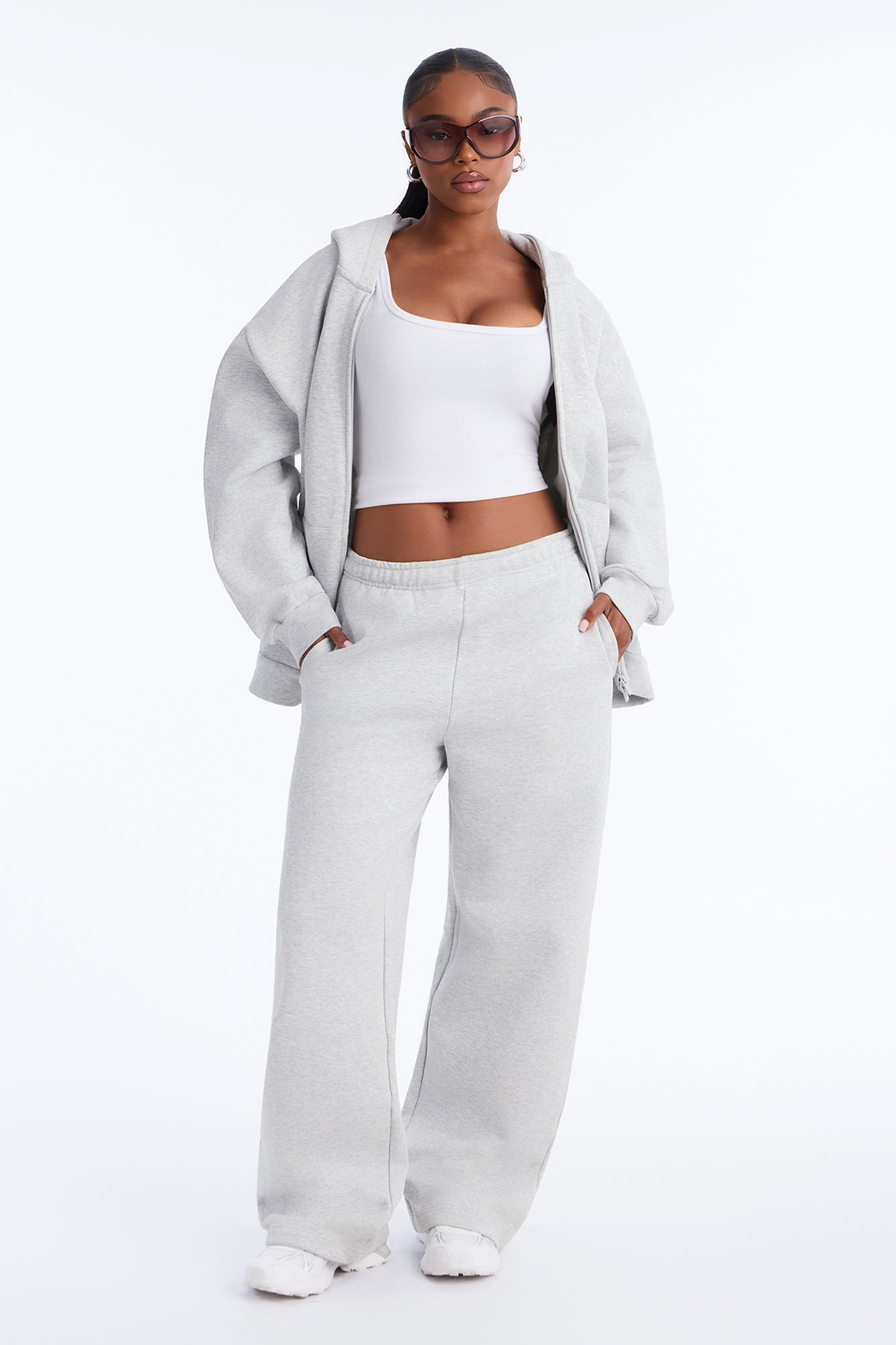 Libby Full Zip Hoodie Fleece Sweatshirt - Heather Grey image 6