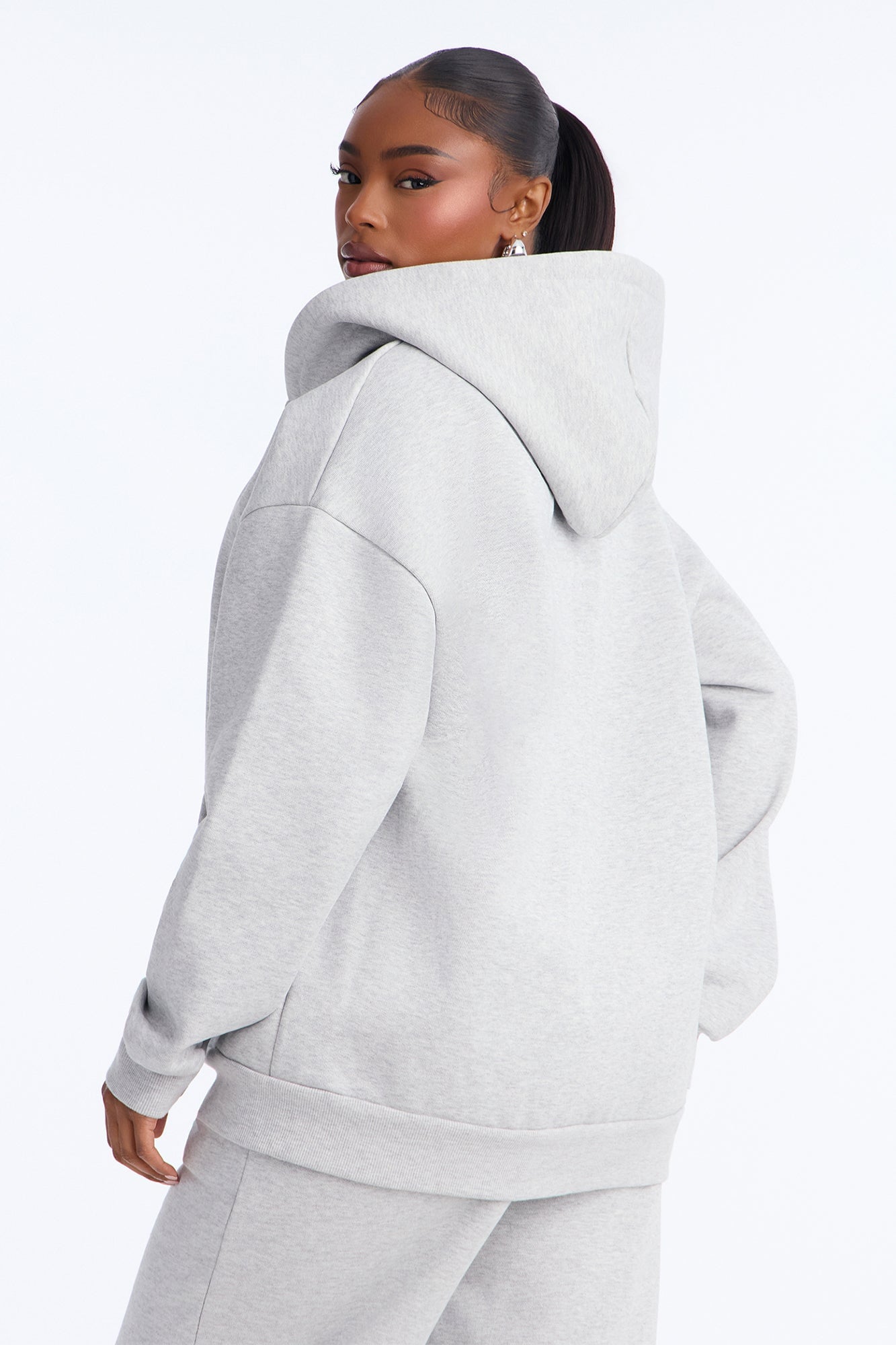 Libby Full Zip Hoodie Fleece Sweatshirt - Heather Grey image 8