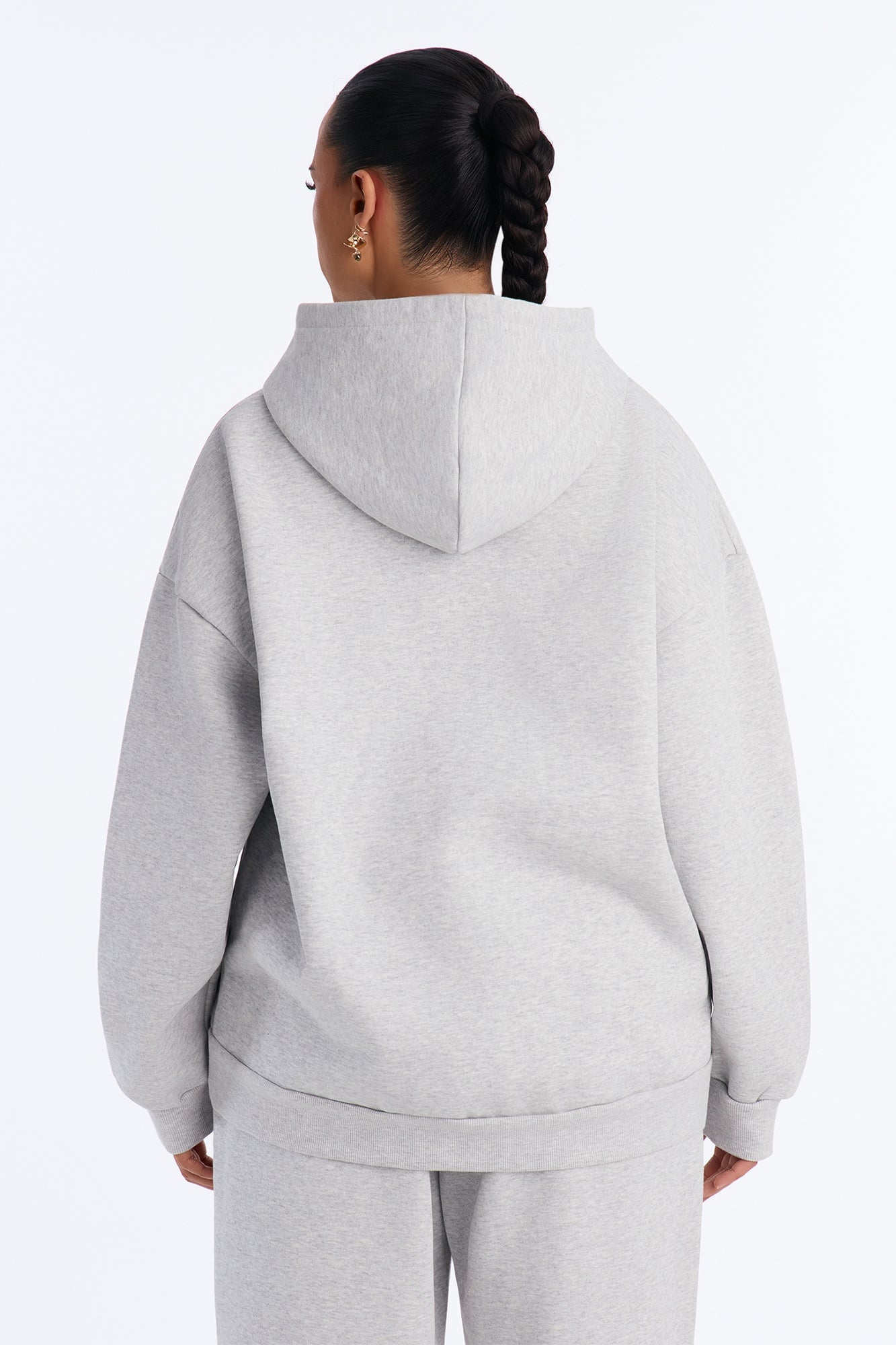 Libby Full Zip Hoodie Fleece Sweatshirt - Heather Grey image 3