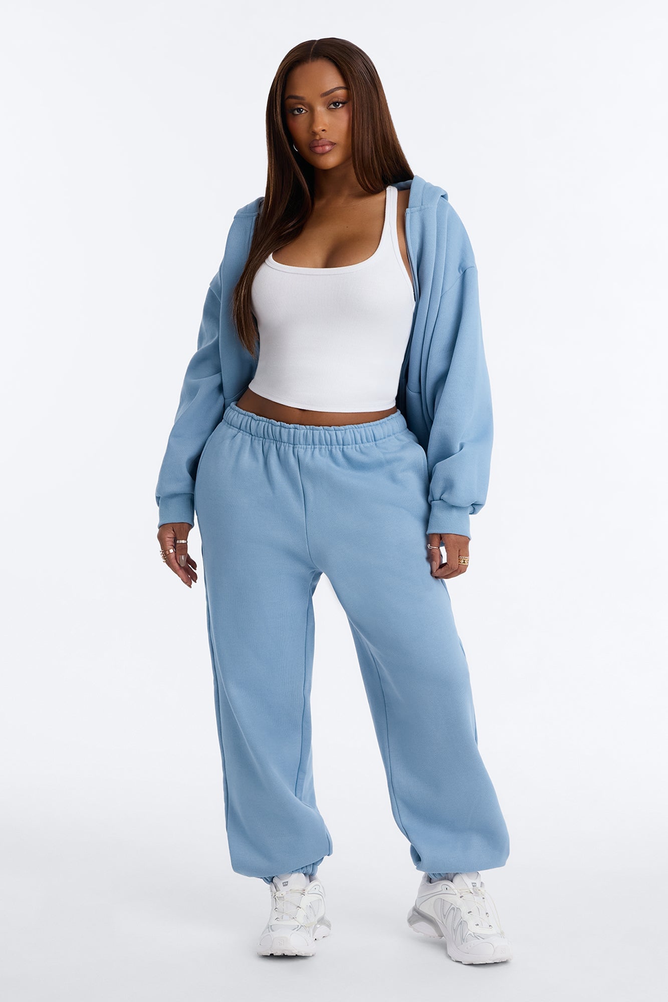 Libby Full Zip Hoodie Fleece Sweatshirt - Slate Blue image 6