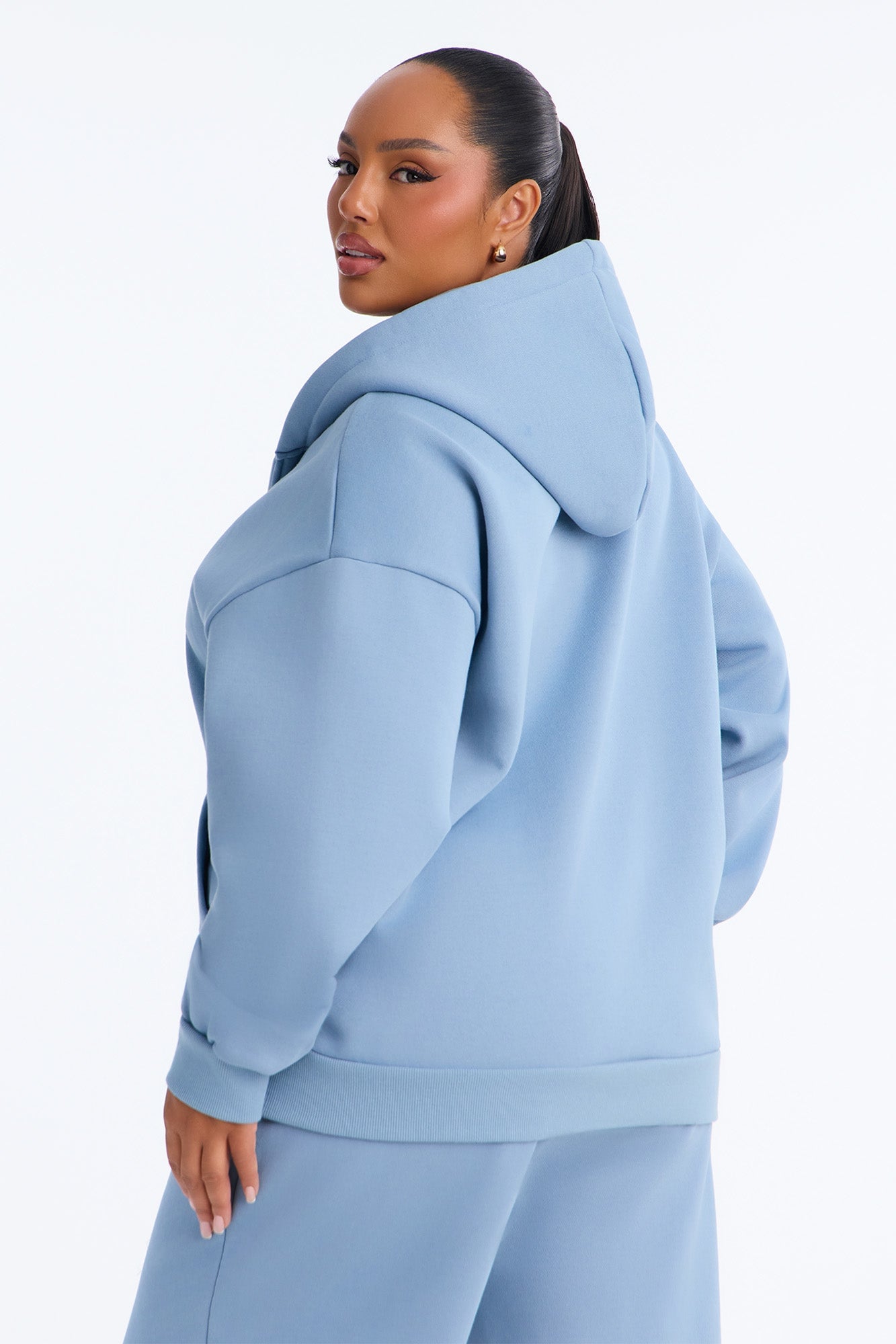 Libby Full Zip Hoodie Fleece Sweatshirt - Slate Blue image 4