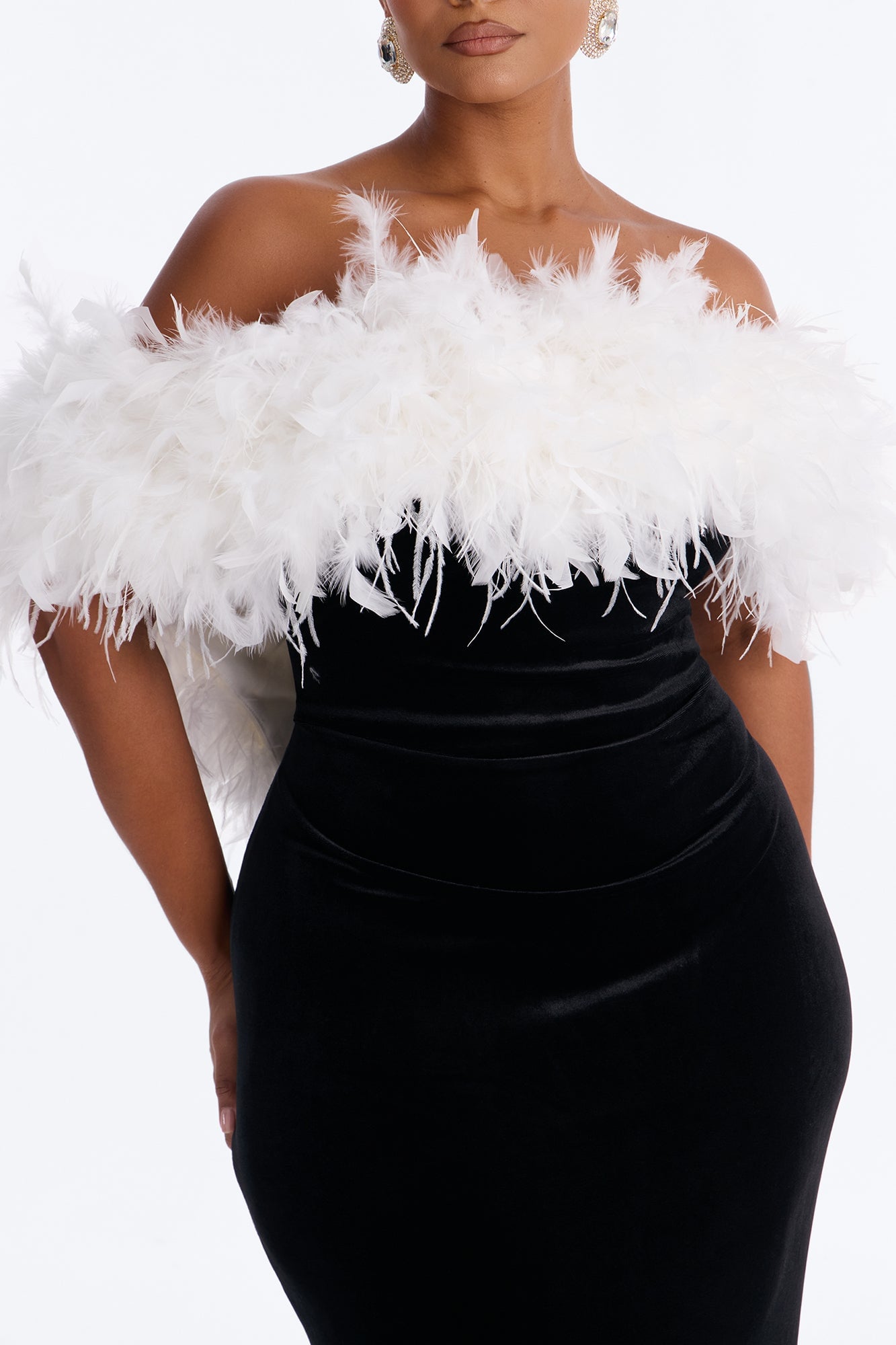 Delilah Feathered Gown - Black image 3