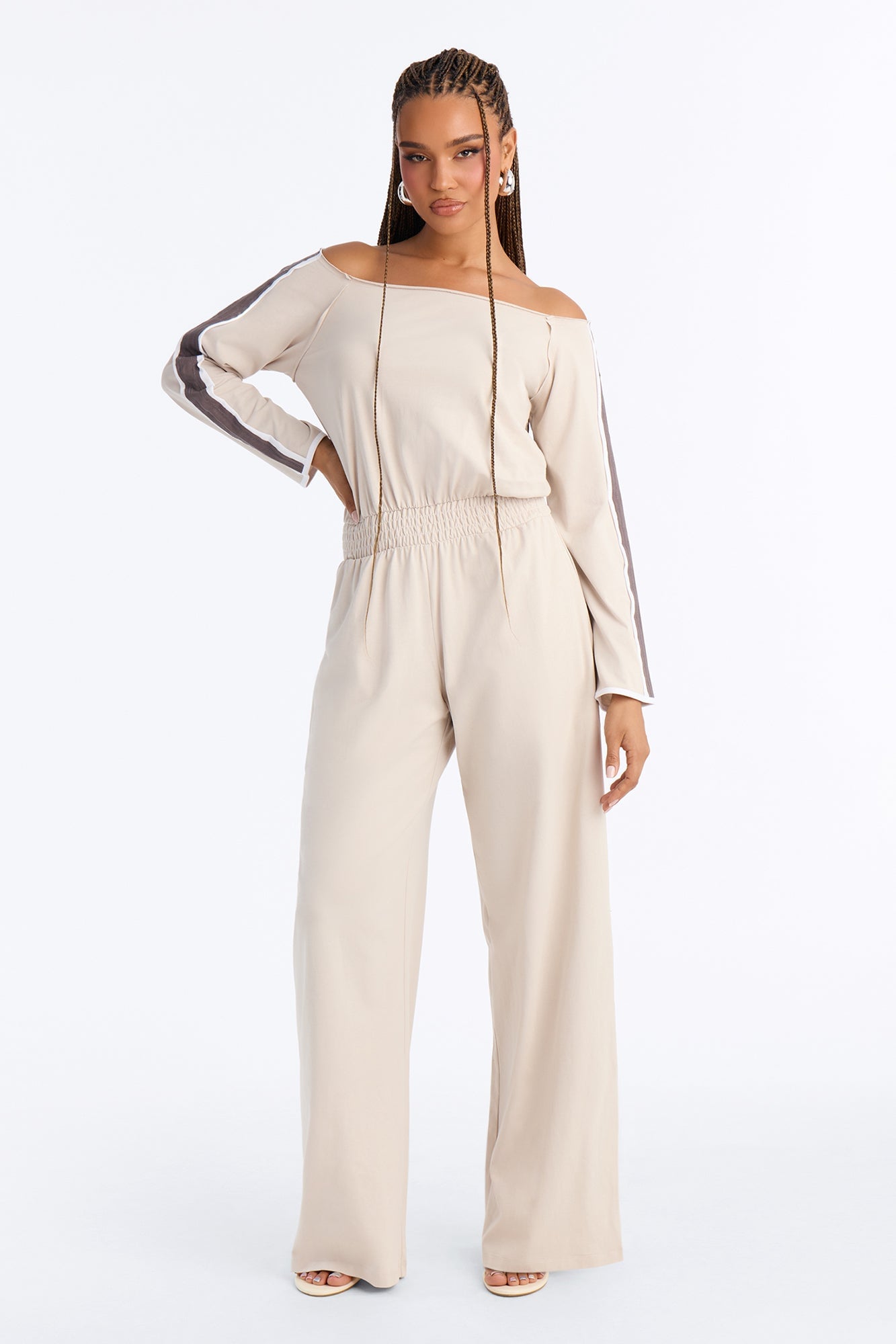 Stay Over Wide Leg Jumpsuit - Stone image 5