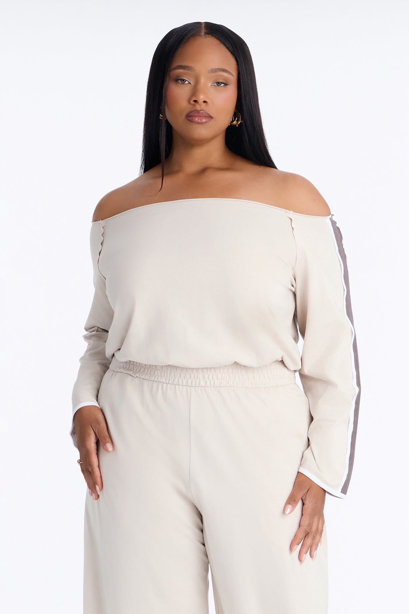 Stay Over Wide Leg Jumpsuit - Stone image 2
