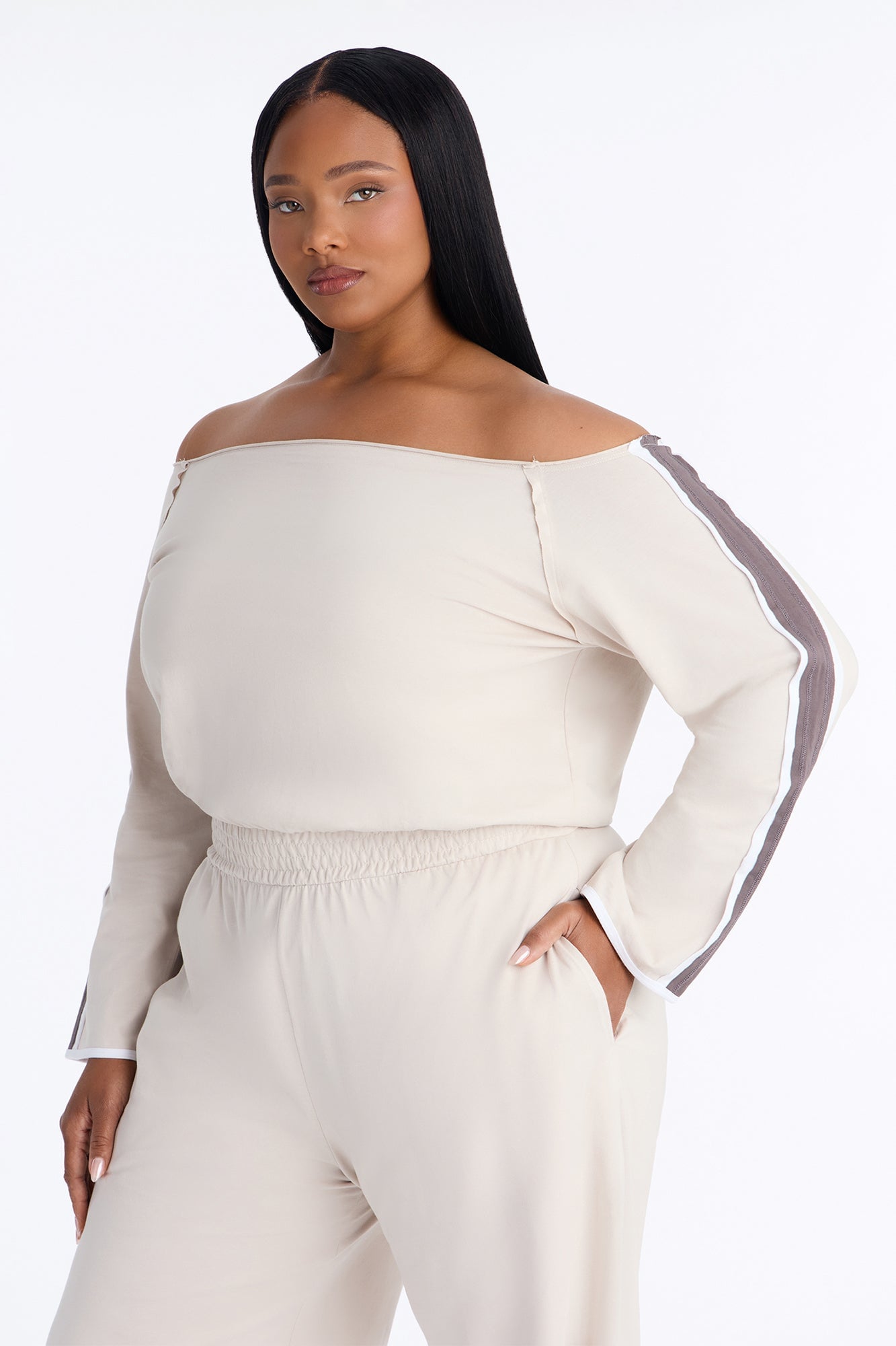 Stay Over Wide Leg Jumpsuit - Stone image 3
