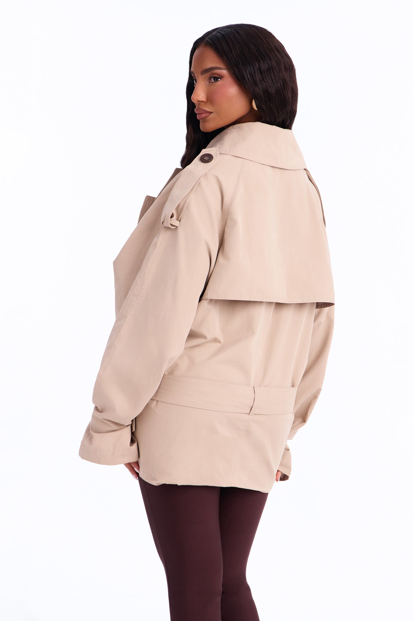 Serena Belted Trench Coat - Taupe image 3