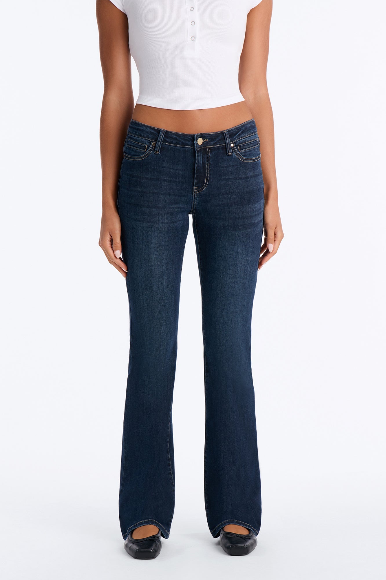 Premium Low Rise Bootcut Jeans - Dark Denim image 6