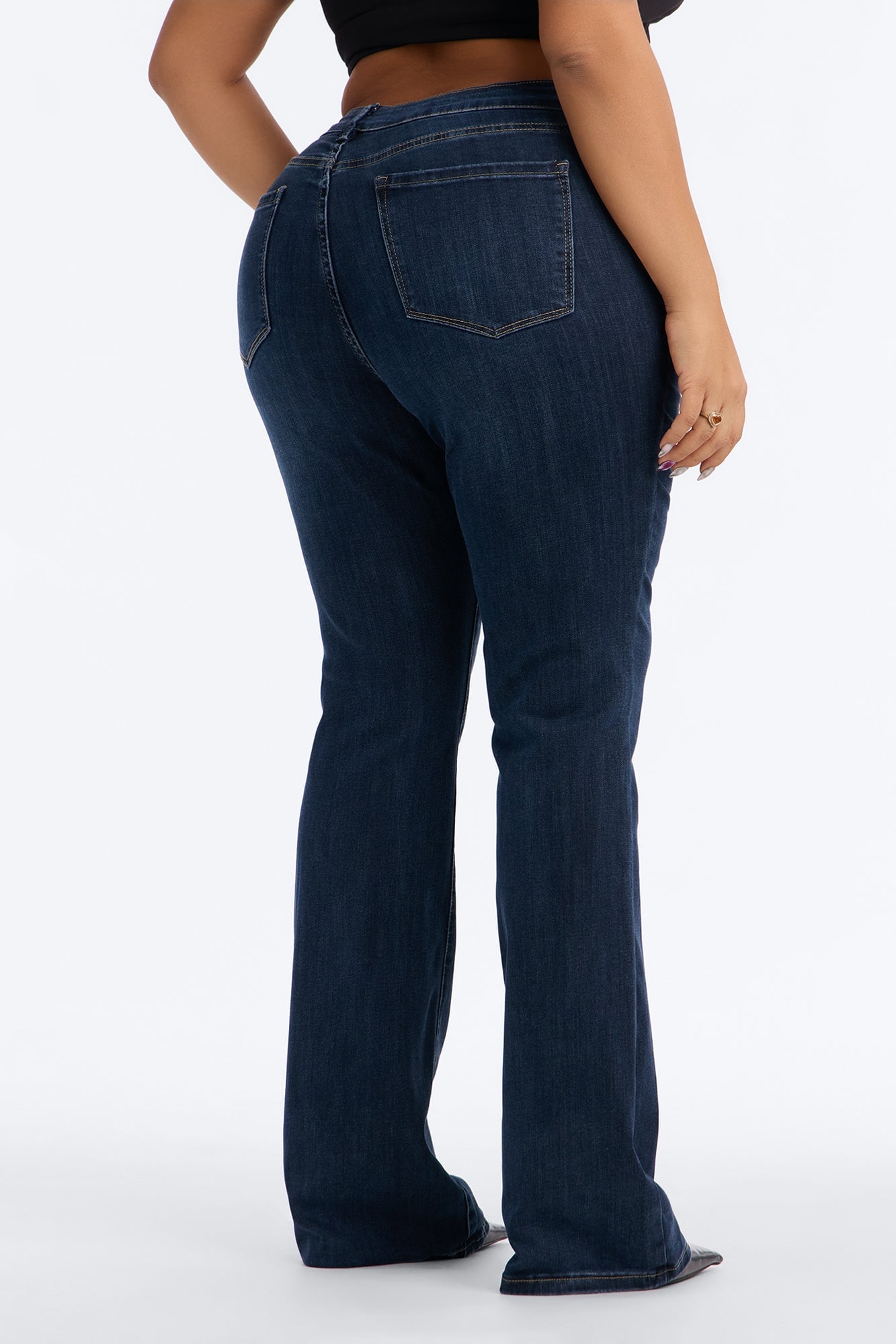 Premium Low Rise Bootcut Jeans - Dark Denim image 4