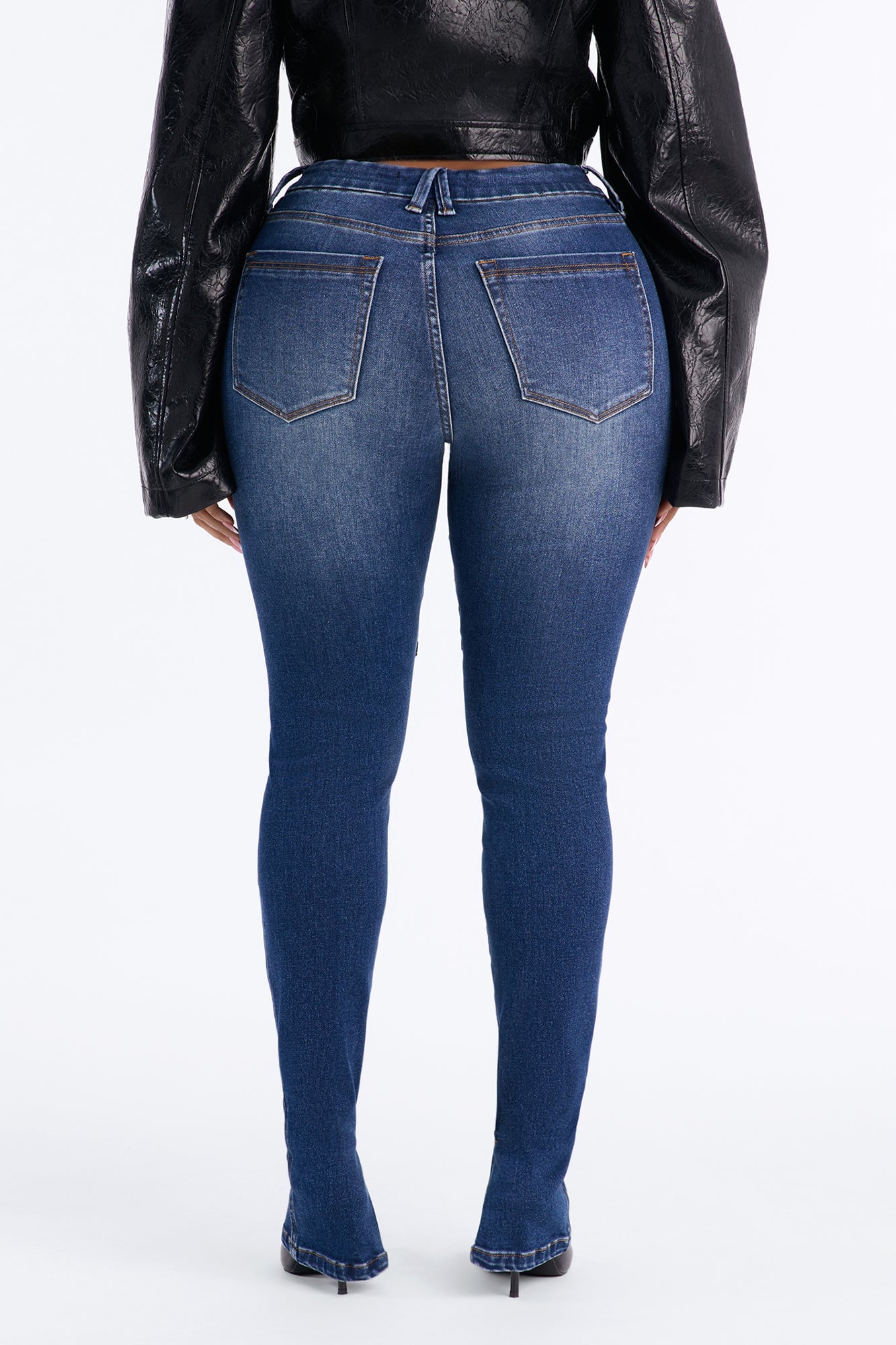 Rialto High Rise Split Hem Skinny Jeans - Dark Wash image 8