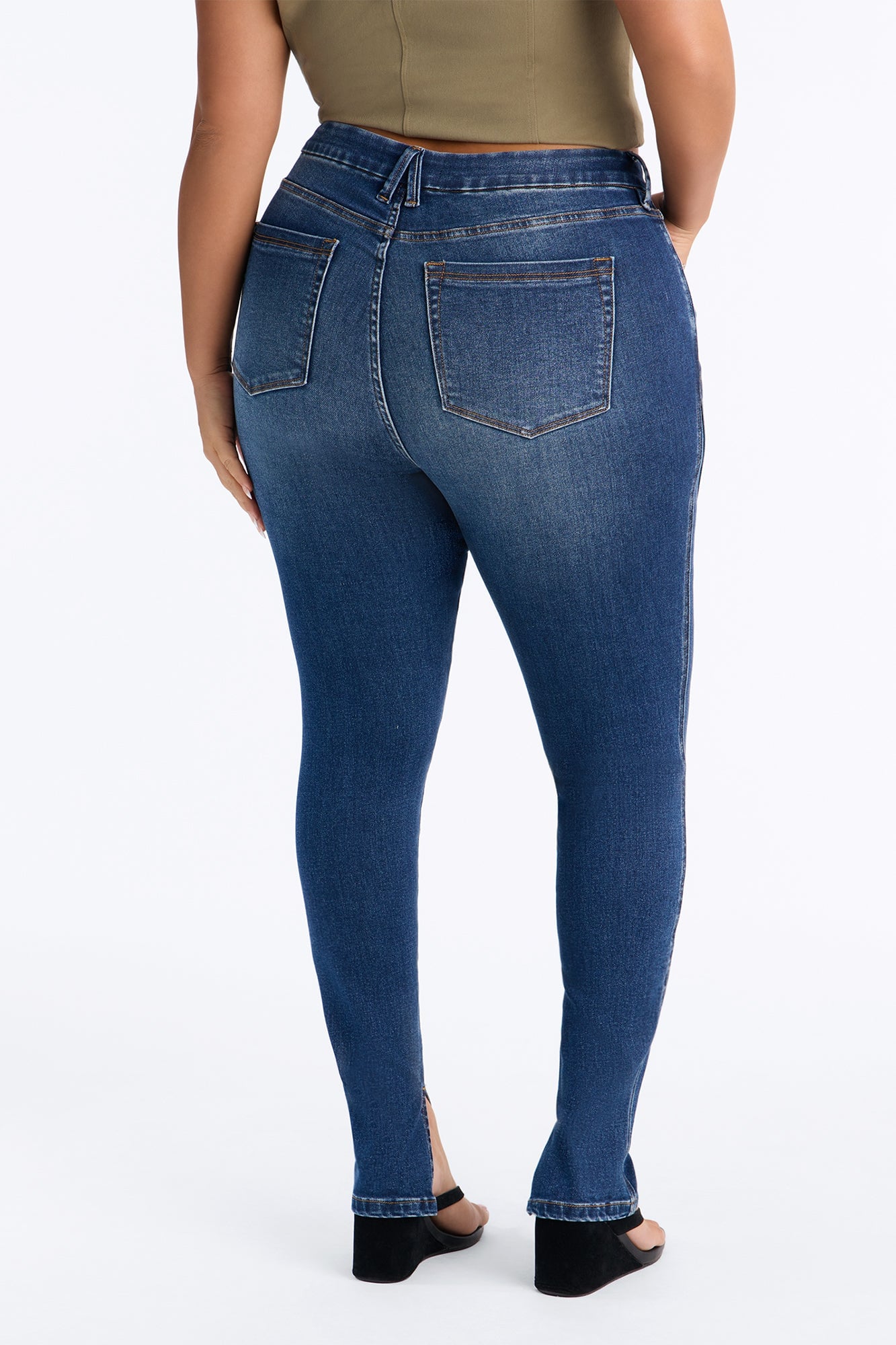 Rialto High Rise Split Hem Skinny Jeans - Dark Wash image 4
