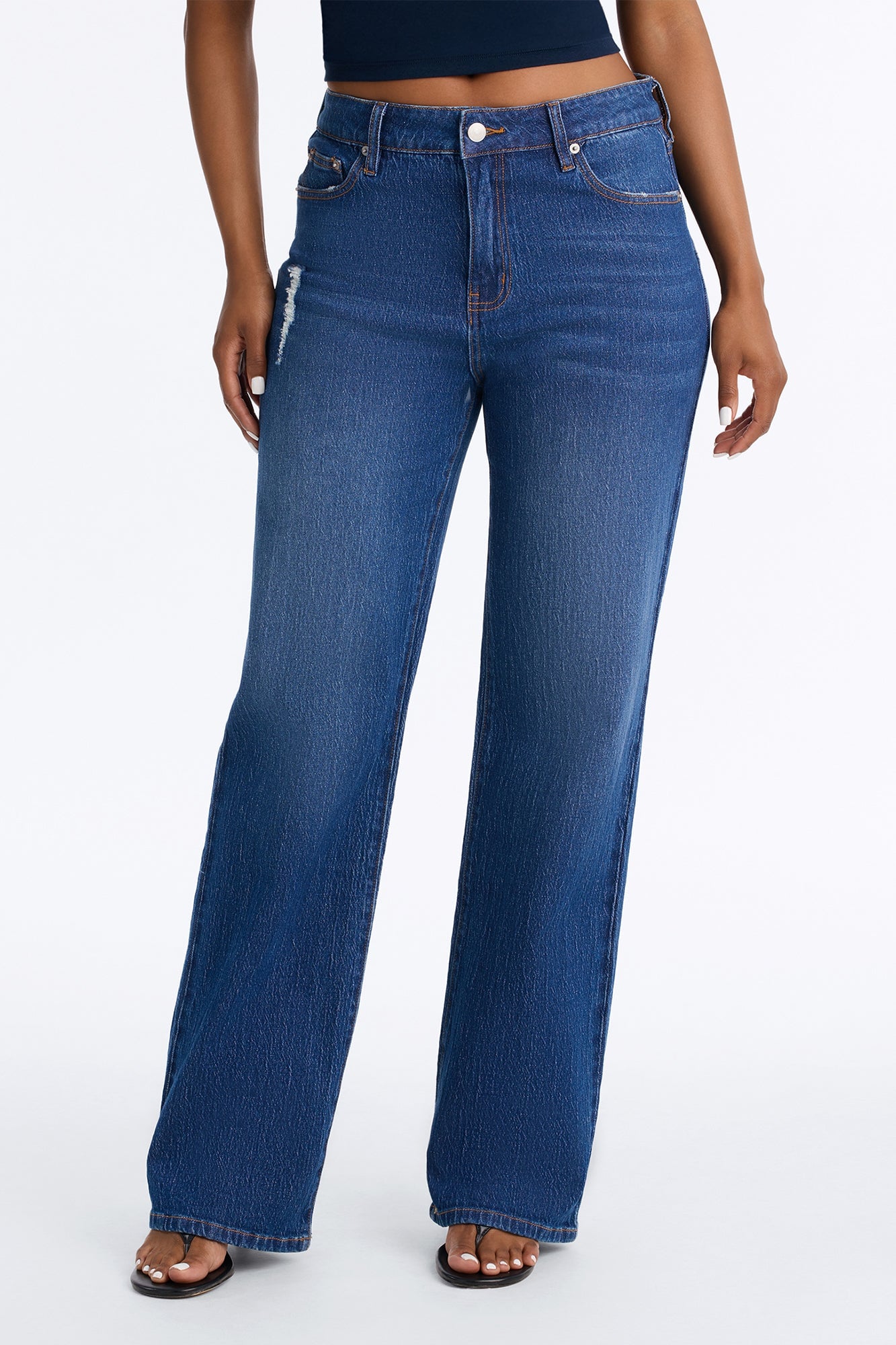 Next Chapter High Rise Stretch Straight Leg Jeans - Dark Wash image 5