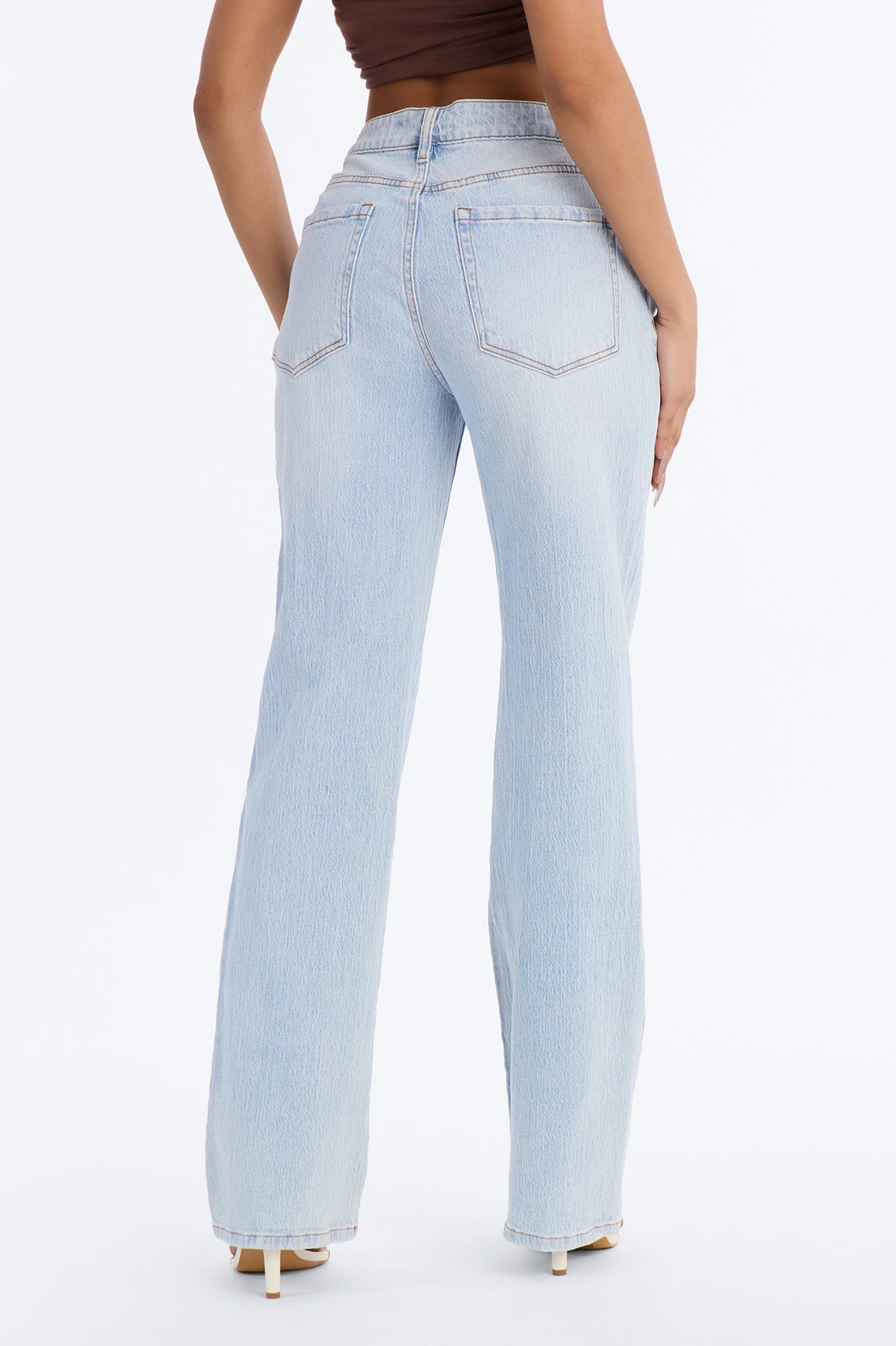 Next Chapter High Rise Stretch Straight Leg Jeans - Light Wash image 7