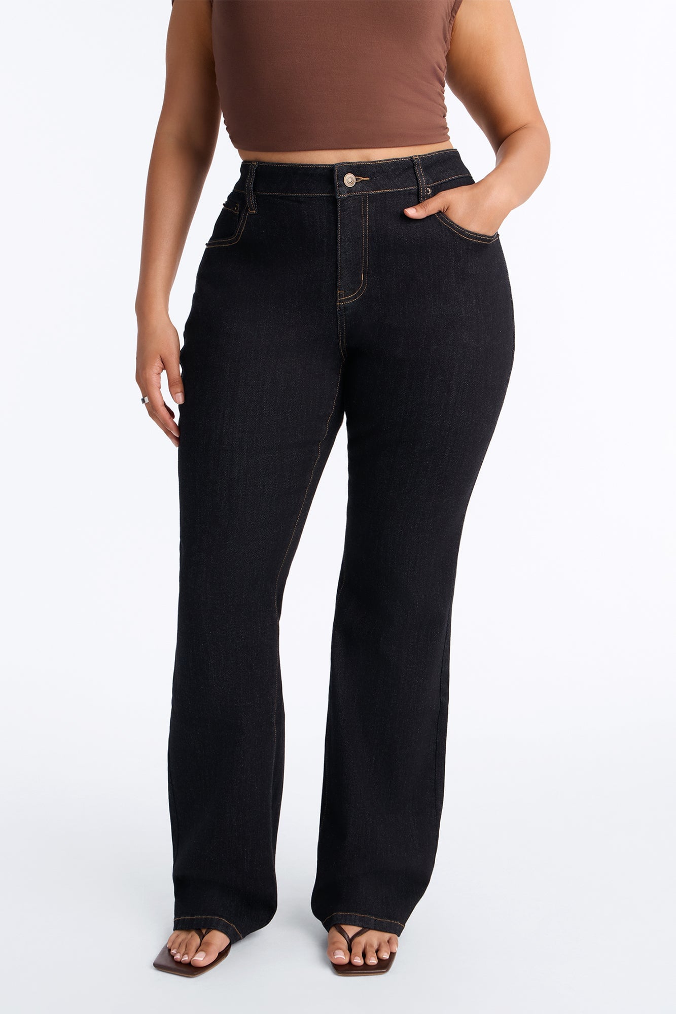 Harlow Heritage Mid Waist Bootcut Jeans - Dark Denim image 2