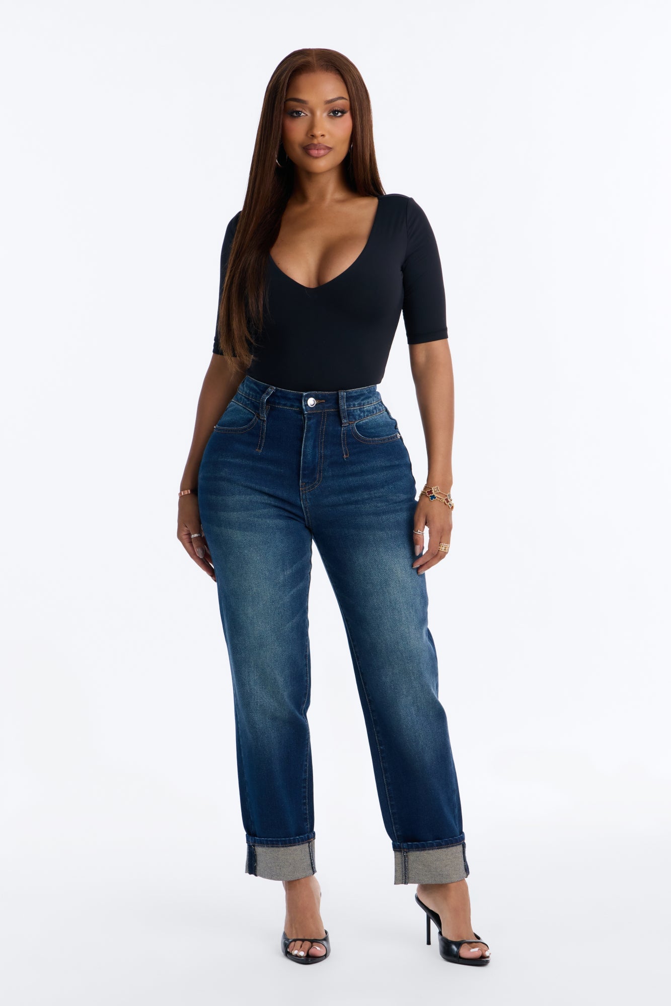 Kimmie Curvy High Rise Mom Jeans - Dark Wash image 6