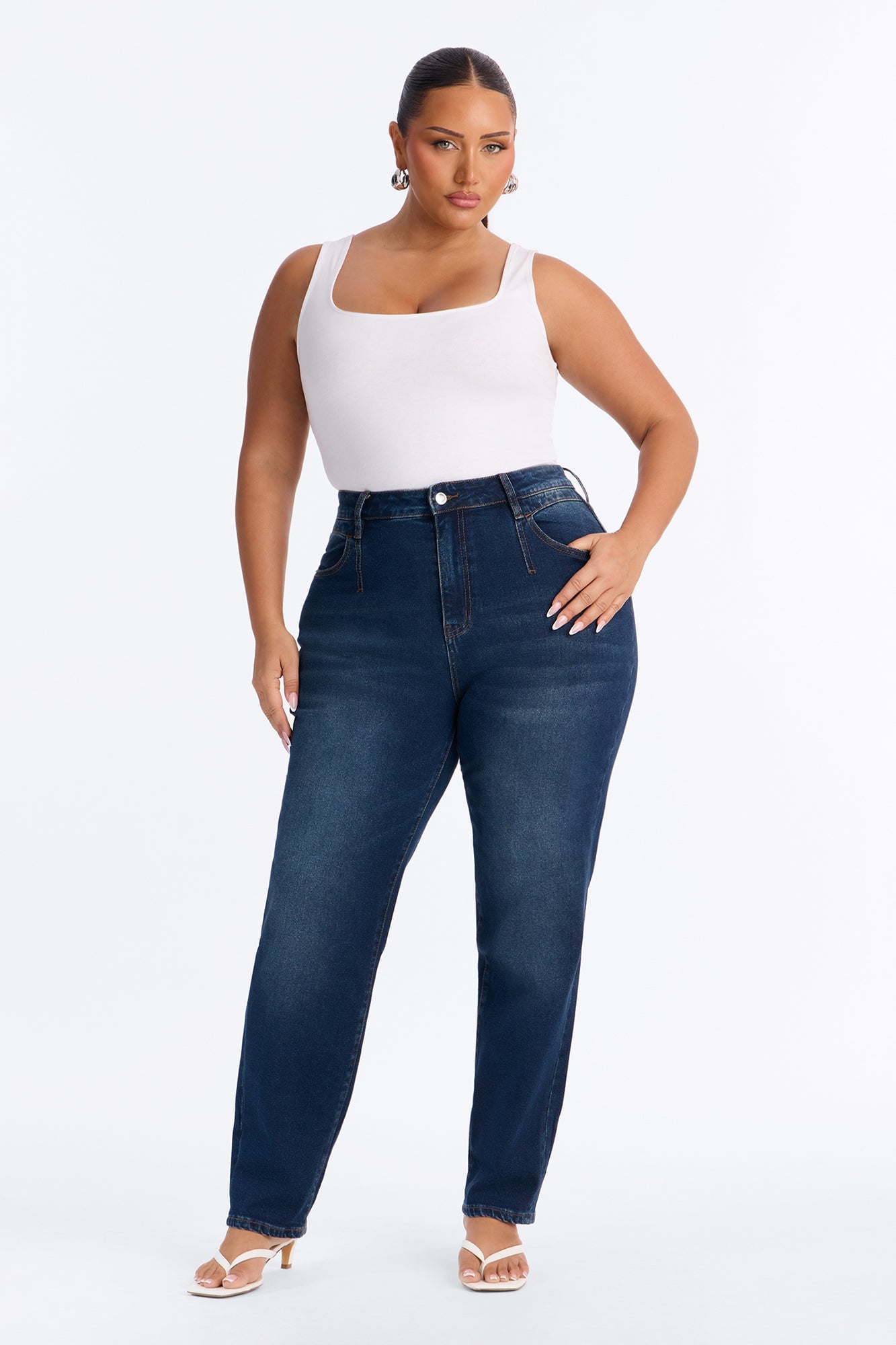 Kimmie Curvy High Rise Mom Jeans - Dark Wash